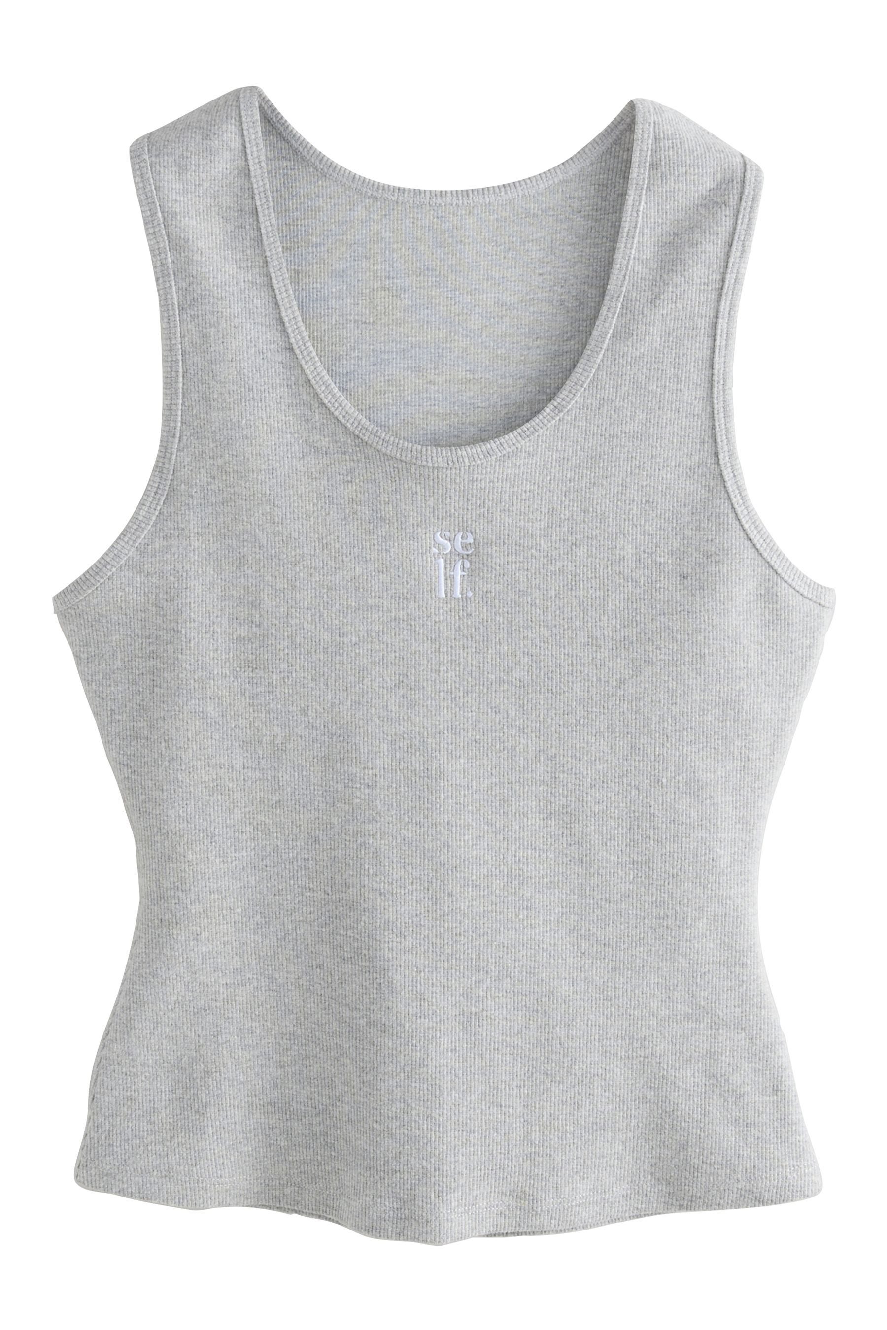 self Trägertop Geripptes Trägertop mit U-Ausschnitt aus Baumwolle (1-tlg)