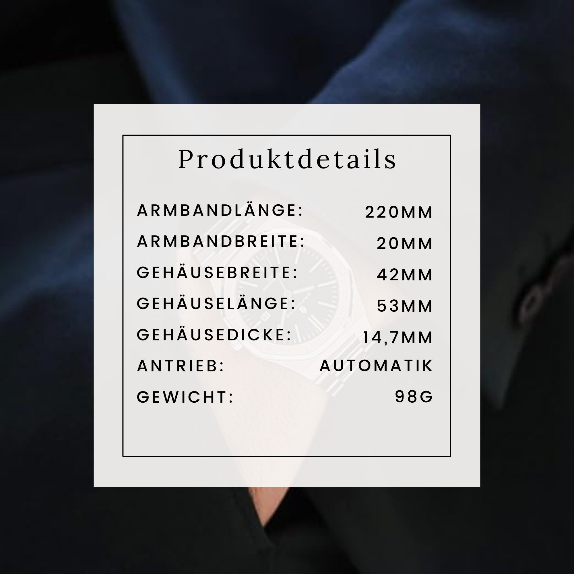 S&T Design Automatikuhr Armbanduhr Herren Uhr Edelstahl Silikon Skelett Skelleton, (inkl. Geschenkbox, Schnalle), Mechanisch 50M Wasserdicht Rechteckig