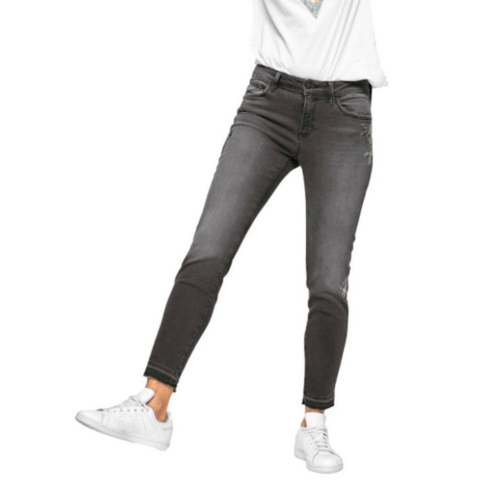 Mavi Regular-fit-Jeans mavi Adriana Ankle-Jeans angesagte Damen Low Rise Hose Trend-Hose Grau