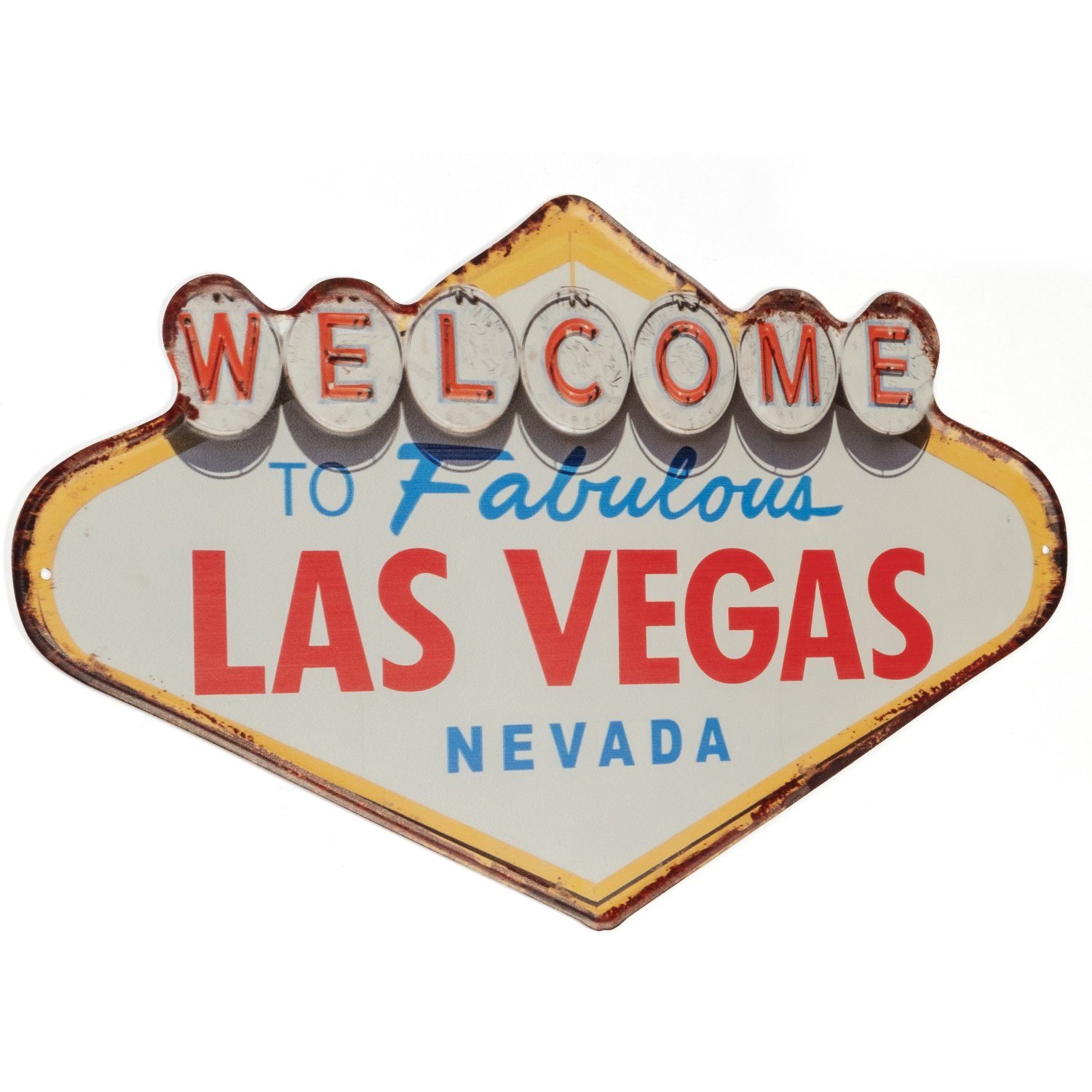 Metallschild Blechschild Welcome Las Vegas Nevada