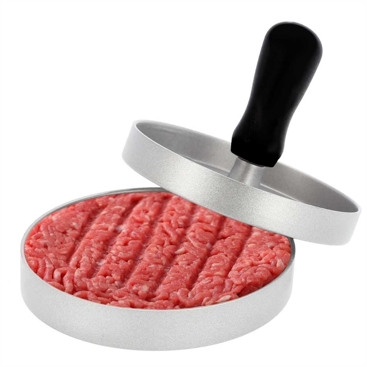 Lantelme Burgerpresse mit 50 Stück Antihaftpapier Set Hamburgermaker Fleischbällchenformer, Patty Presse Maker Hamburgerpresse Aluguß, Spülmaschinenfest