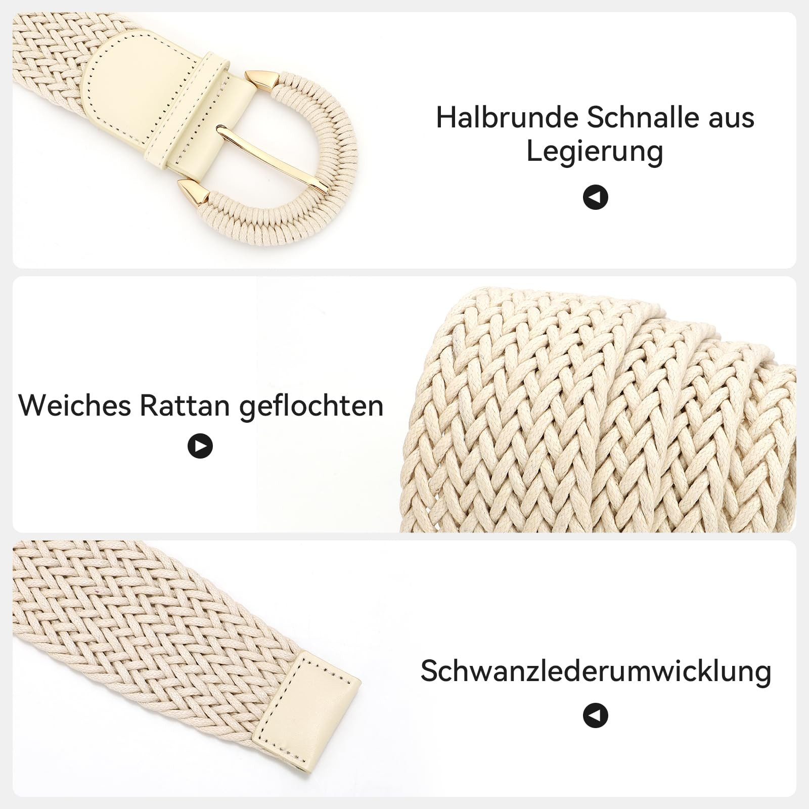 Coonoor Flechtgürtel Rattan-Flechtgürtel für Damen, breiter günstig online kaufen