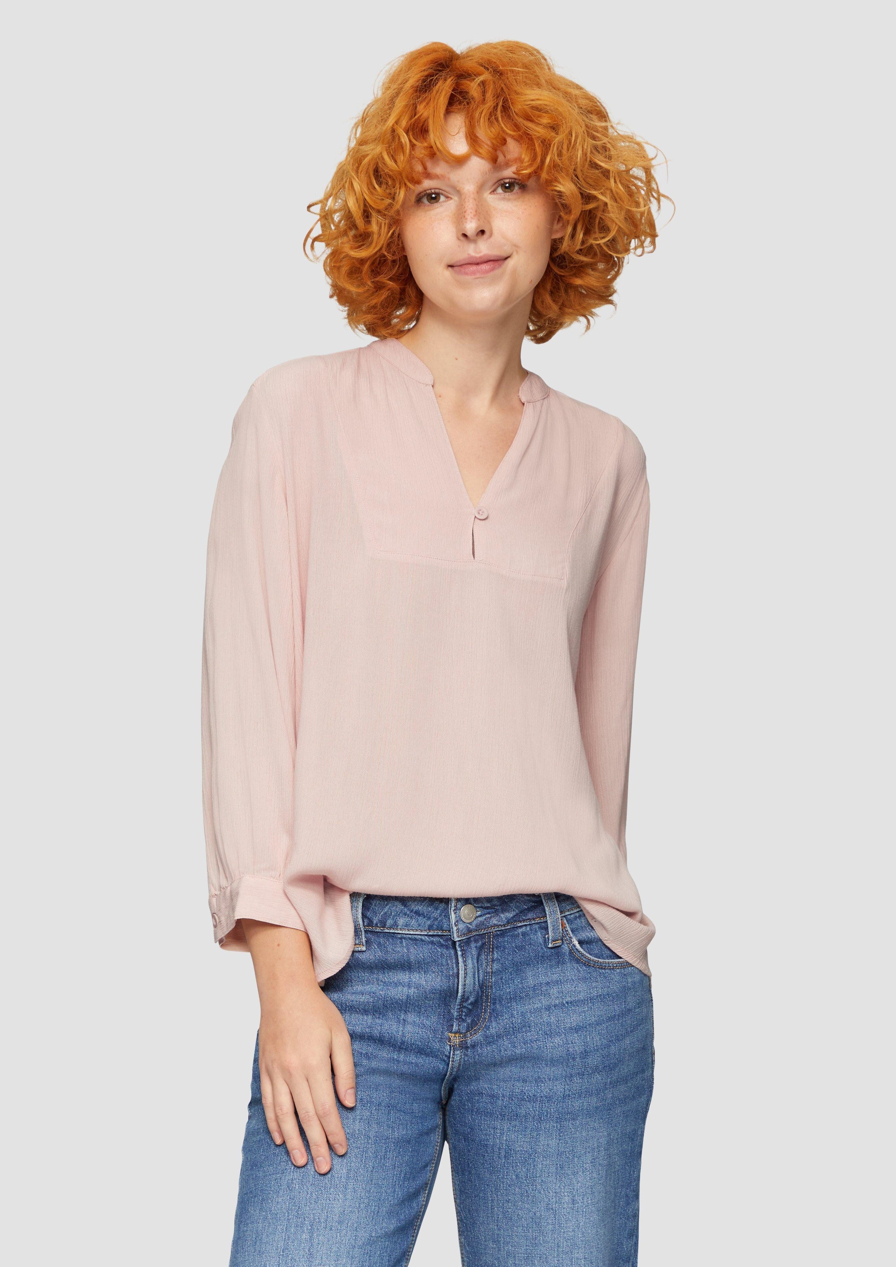 QS Langarmbluse Viskose-Crêpe-Bluse mit 3/4 Arm günstig online kaufen
