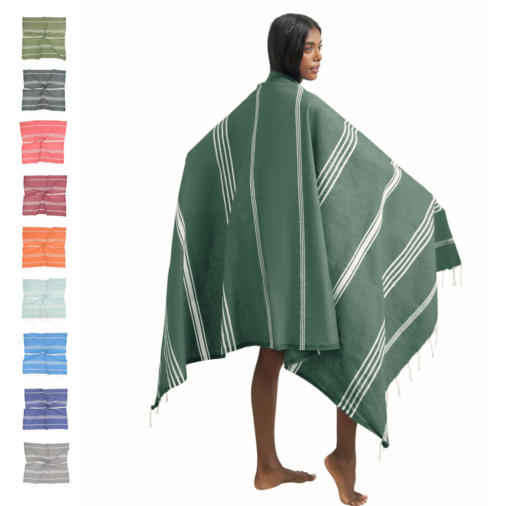 furora HOLIDAY Saunatuch Strandtuch Hamamtuch: groß 100x200 cm Saunatuch, Strandhandtuch dünn