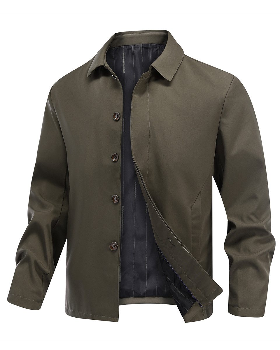 Allthemen Bomberjacke mit Knöpfen Blouson Herren casual Harrington Jacke für Herbst