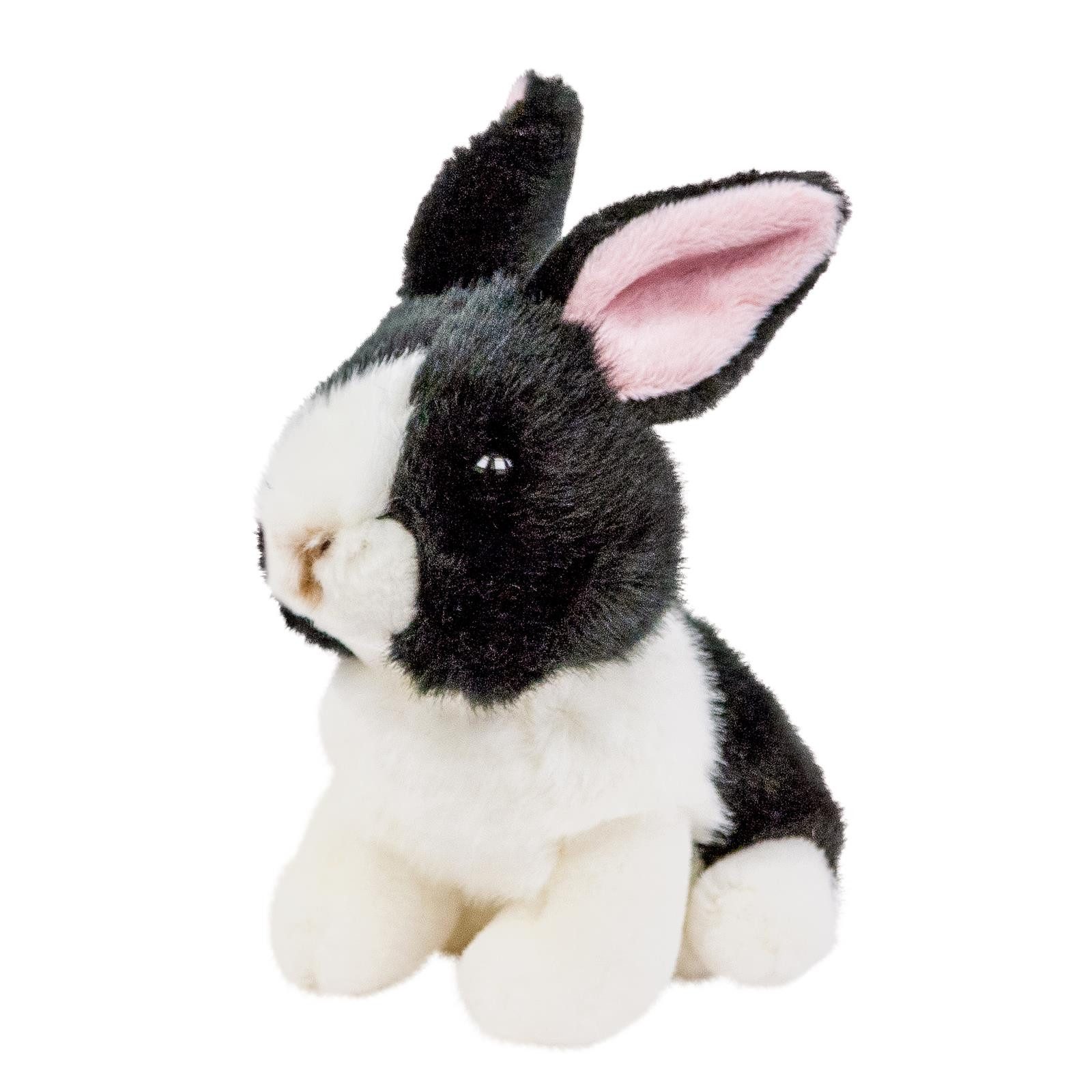 Teddys Rothenburg Kuscheltier Hase 16 cm schwarz/weiß Plüschhase (Plüschtier, Stofftier)