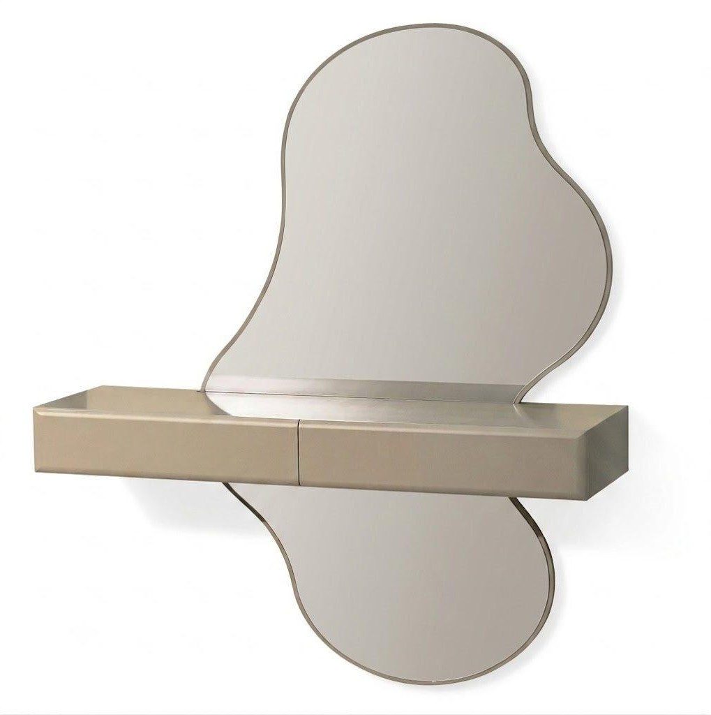 Xlmoebel Spiegel Spiegel modern asymmetrisch Wohnzimmer Metallrahmen Gold (1-tlg)