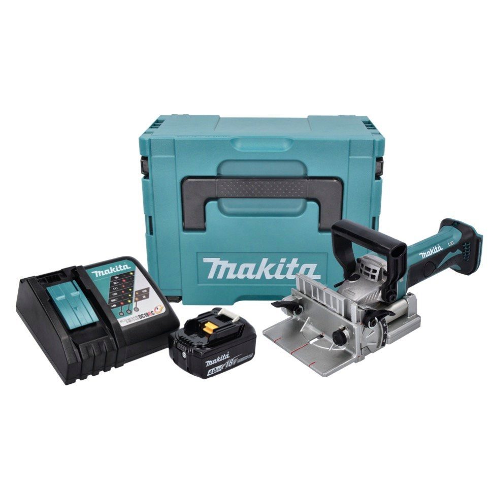 Thumbnail - Makita Nutfräse DPJ 180 RM1J Akku Nutfräse 18 V 100 mm + 1x Akku 4,0 Ah + Ladegerät +