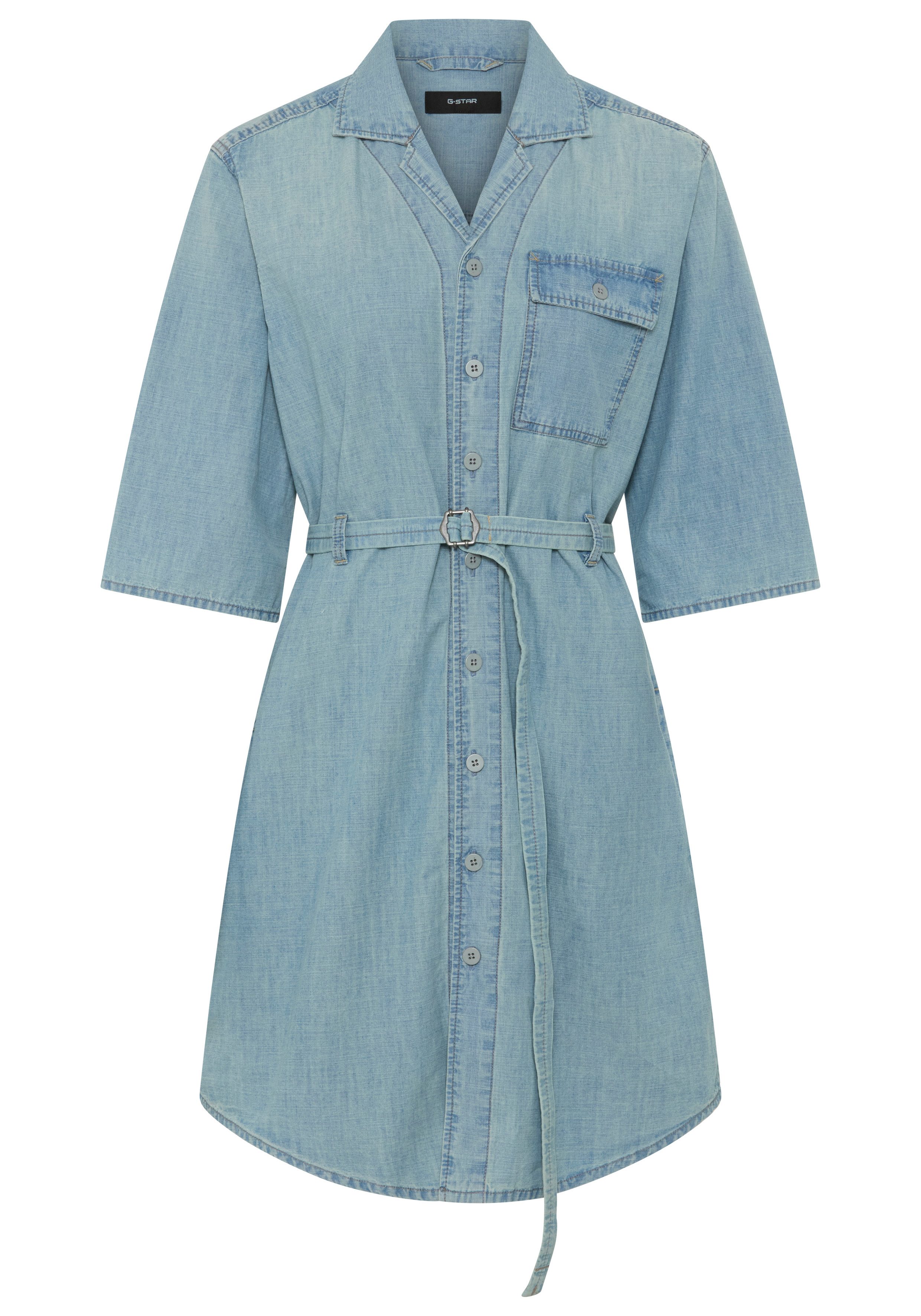 G-STAR Hemdblusenkleid Belted Shirt Dress ss wmn mit Taillengürtel, Regular Fit
