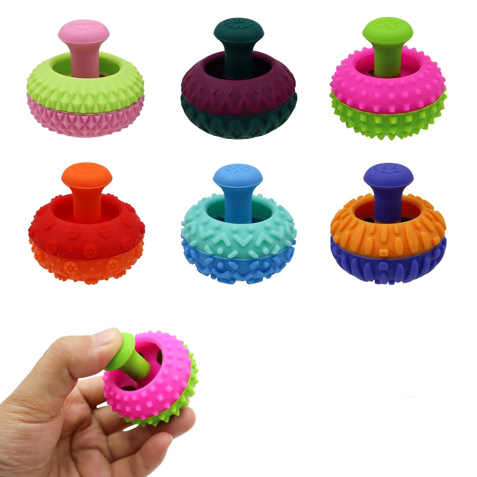 FOUORTUNATE-BEE Lernspielzeug 6er-Set Thumbstick Fidget Toy sensorisches Spielzeug für Kinder leise, Fidget Toy für unterwegs, Thumbstick Set für Kinder und Erwachsene