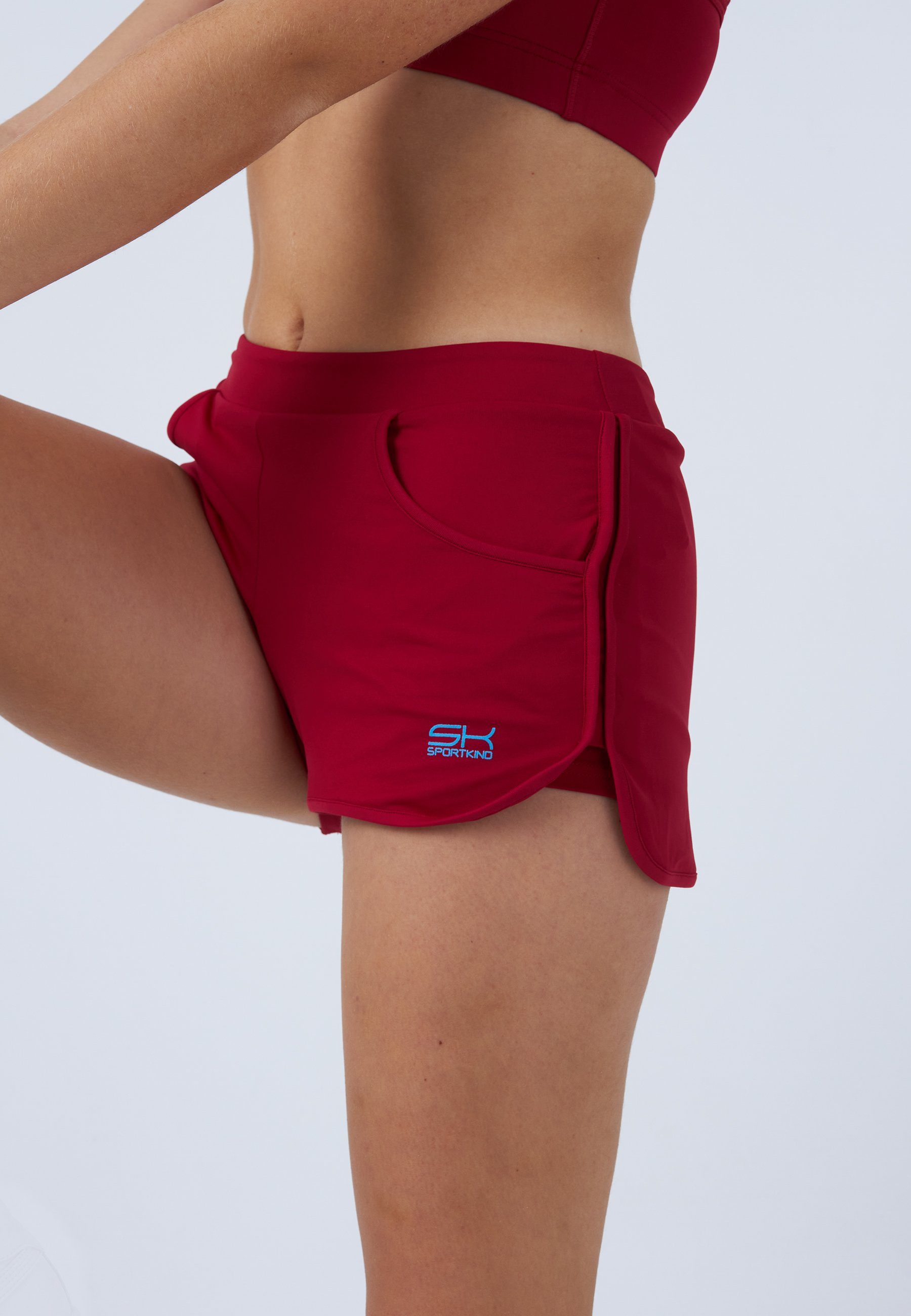 Damen Sport SPORTKIND Tennis Mädchen Funktionsshorts rot 2-in-1 & bordeaux Shorts