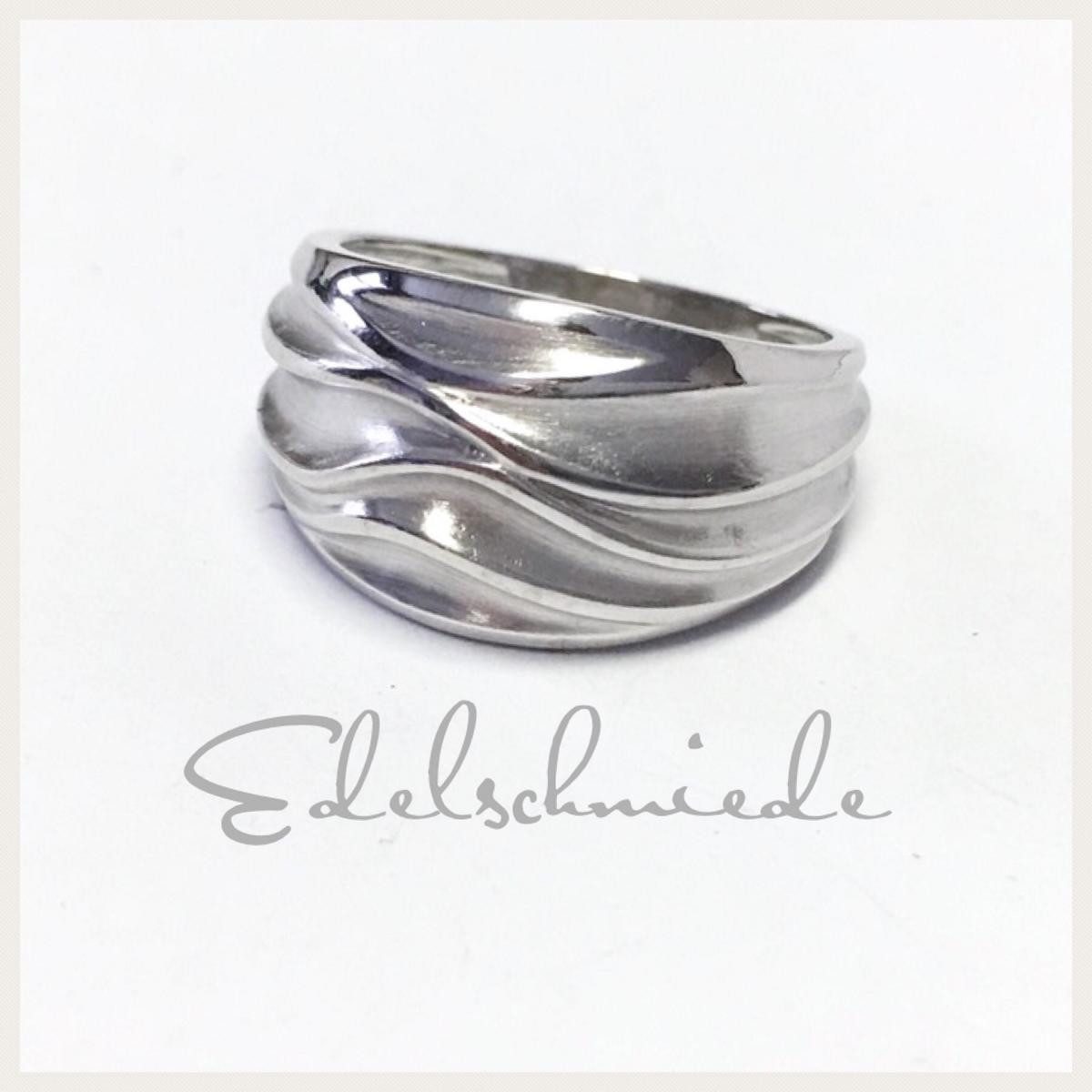 Edelschmiede925 Silberring moderner Silberring 925 rhod - matt - #54