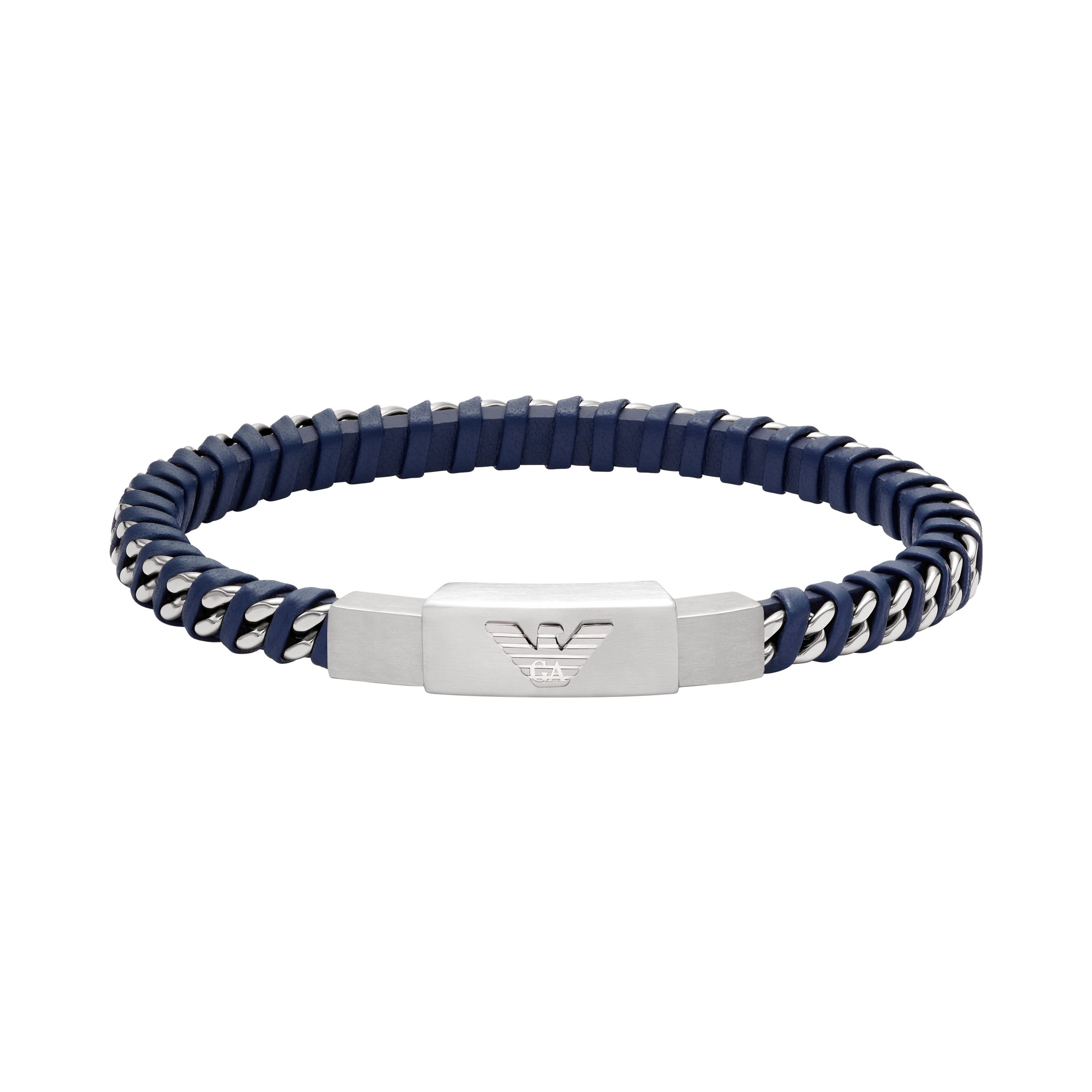 Emporio Armani Lederarmband Schmuck Geschenk Edelstahl, Leder