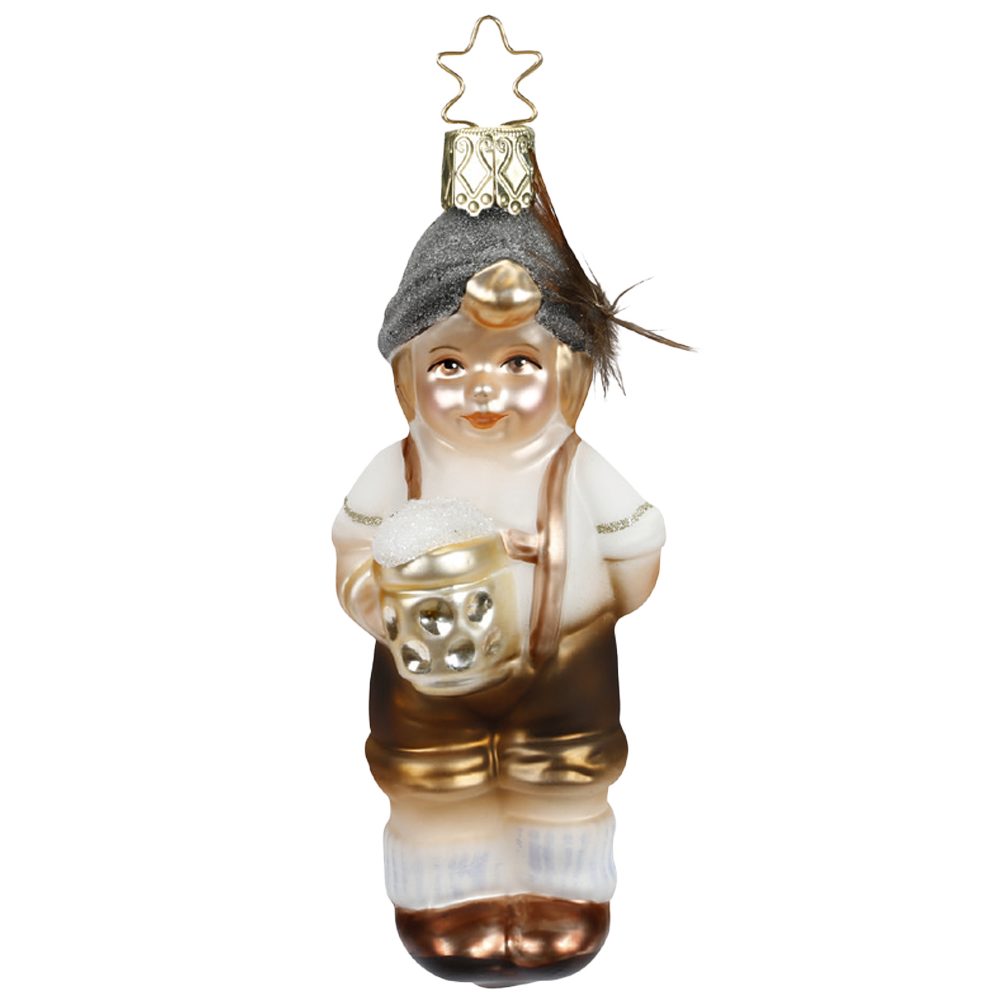 Sepp handbemalt Weihnacht bayerische mundgeblasen, INGE-GLAS® Christbaumschmuck (1-tlg),
