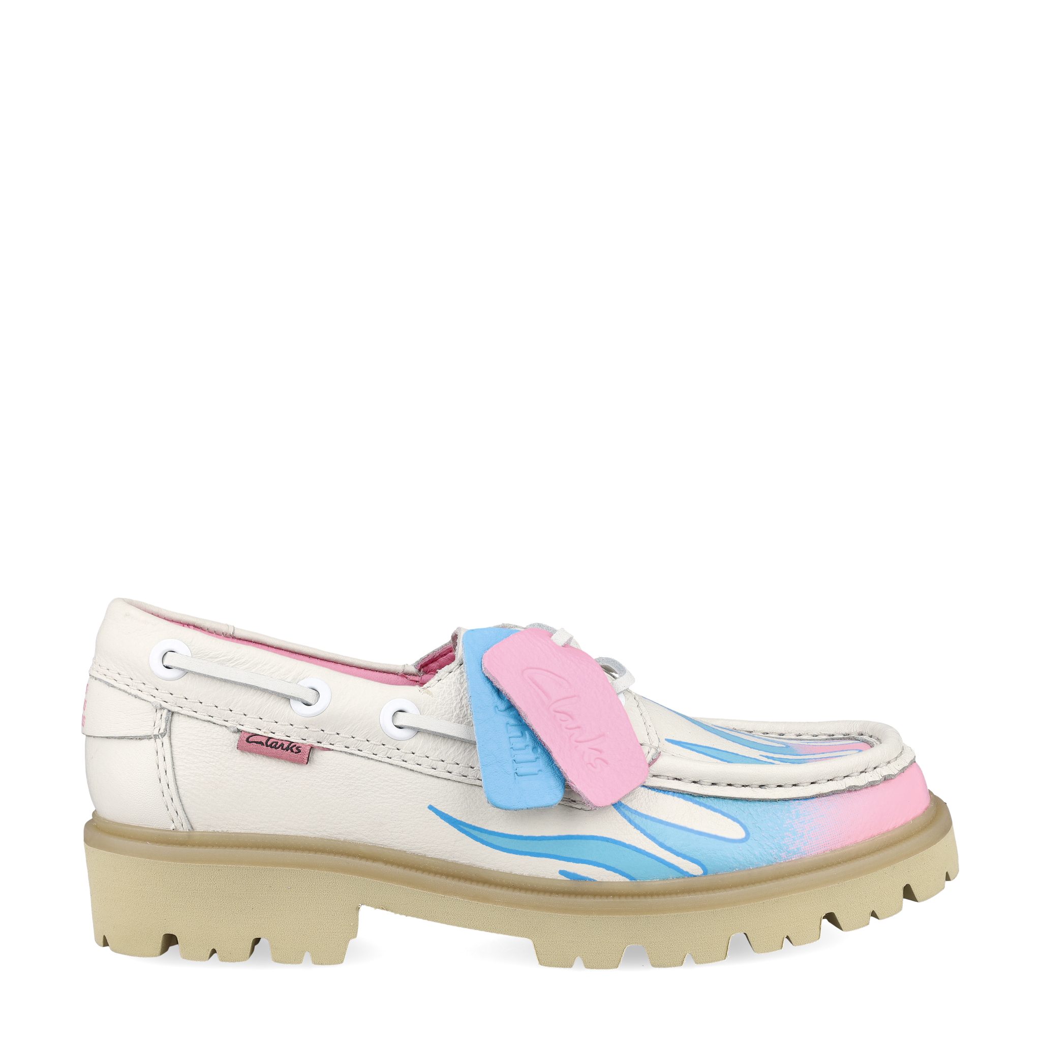 Clarks Clarks Cleyhill Fire x Bisous, Schnürschuhe, Weiß,kombiniert, Damen Schnürschuh