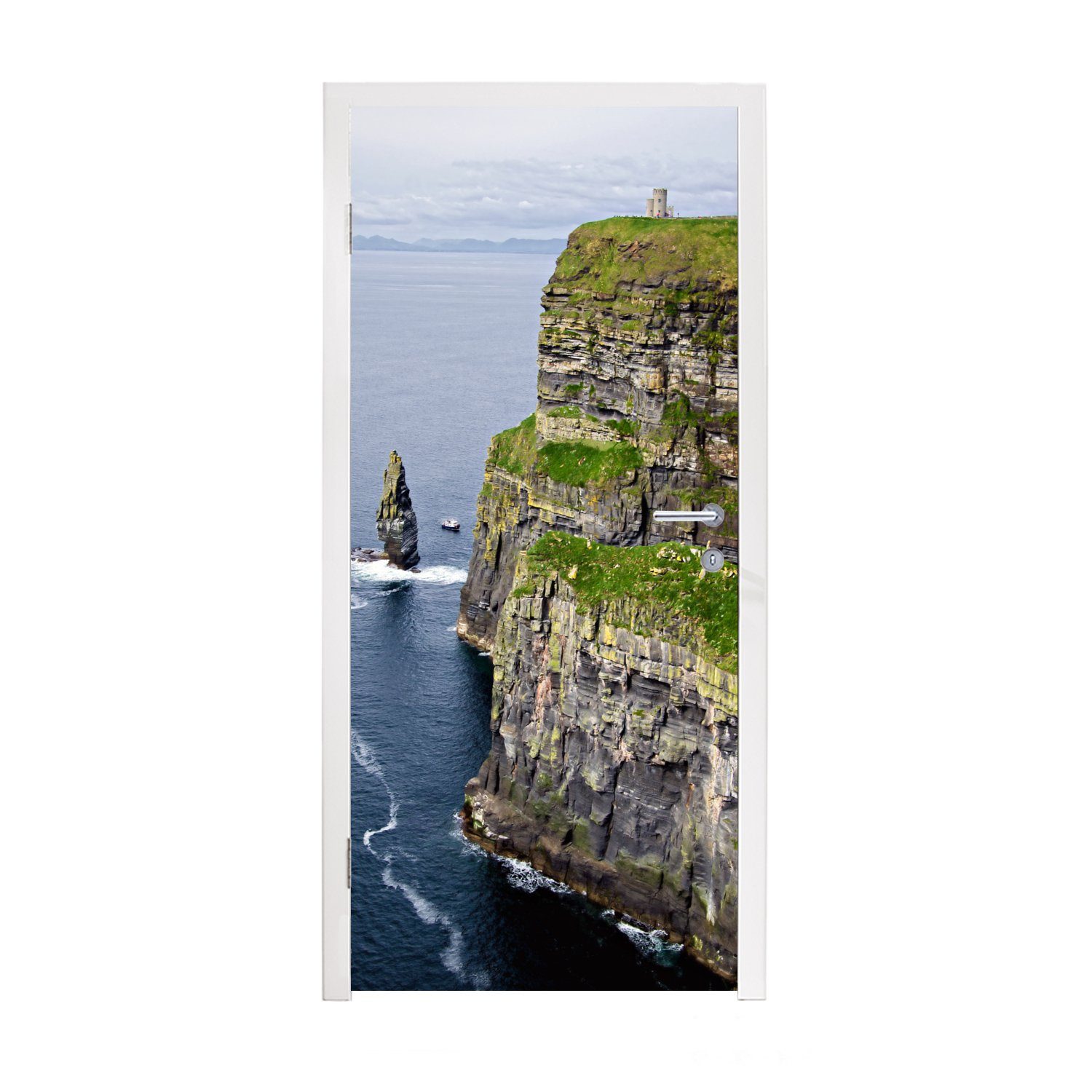 MuchoWow Türtapete Steile Klippen von Moher in Irland, Matt, bedruckt, (1 St), Fototapete für Tür, Türaufkleber, 75x205 cm