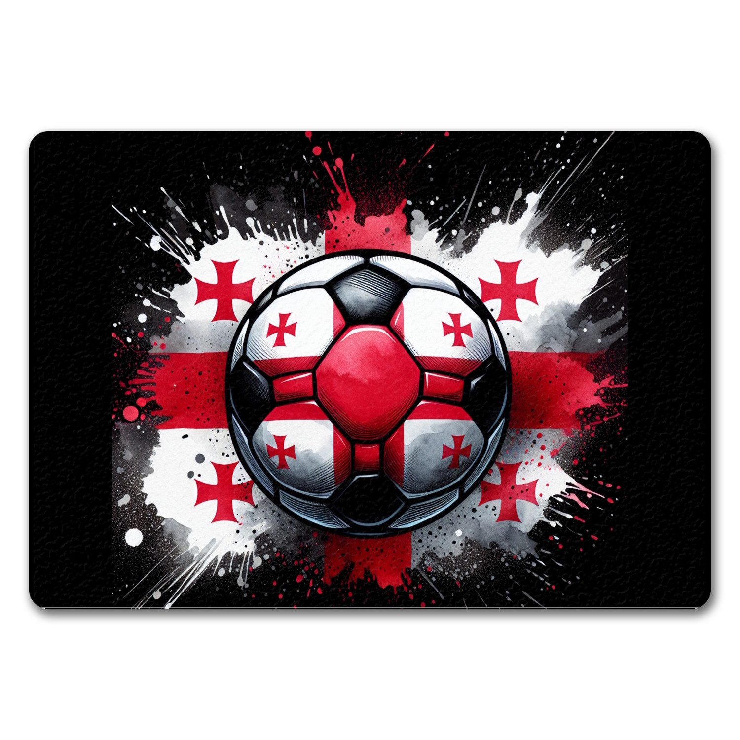 speecheese Fußmatte Fußball Georgien Flagge Fußmatte in 35x50 cm ohne Rand