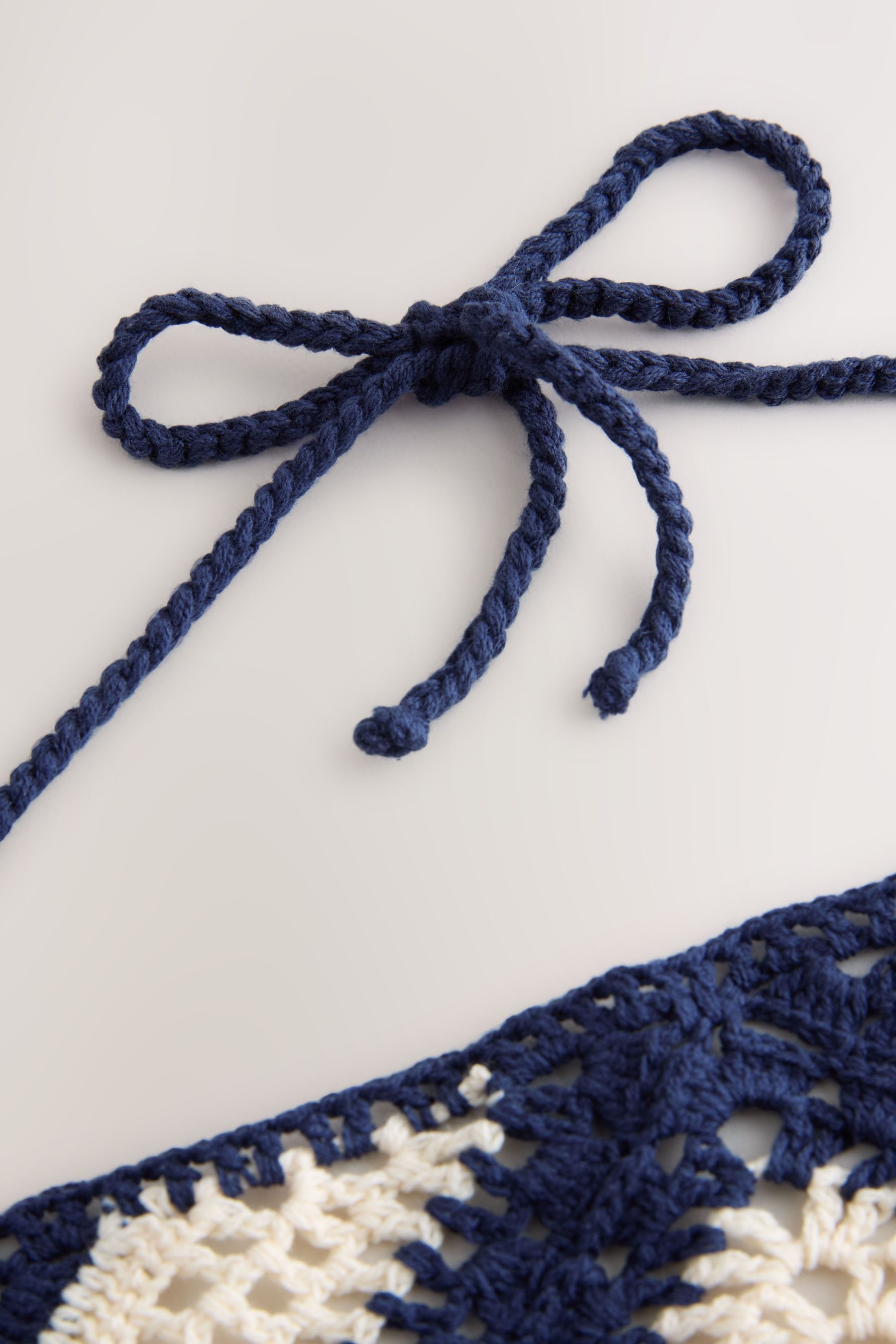 Next Kopftuch Dreieckiges Kopftuch mit Häkelbesatz, (1-St)