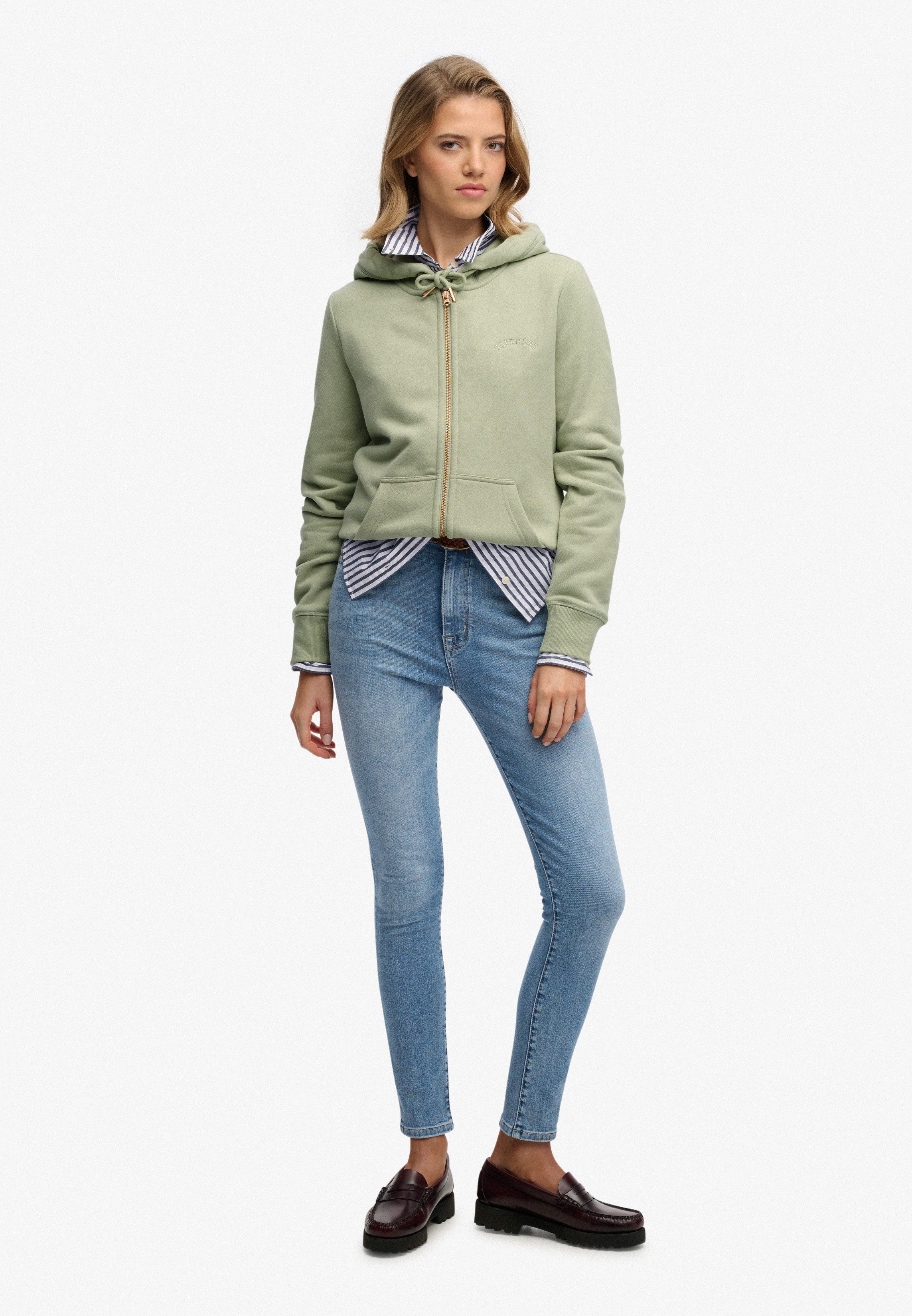 Superdry Kapuzensweatjacke Essential Logo Ziphood Hb Mit Logostickerei