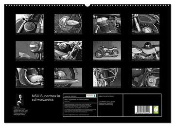 CALVENDO Wandkalender NSU Supermax in schwarzweiss (Premium, hochwertiger DIN A2 Wandkalender 2023, Kunstdruck in Hochglanz)