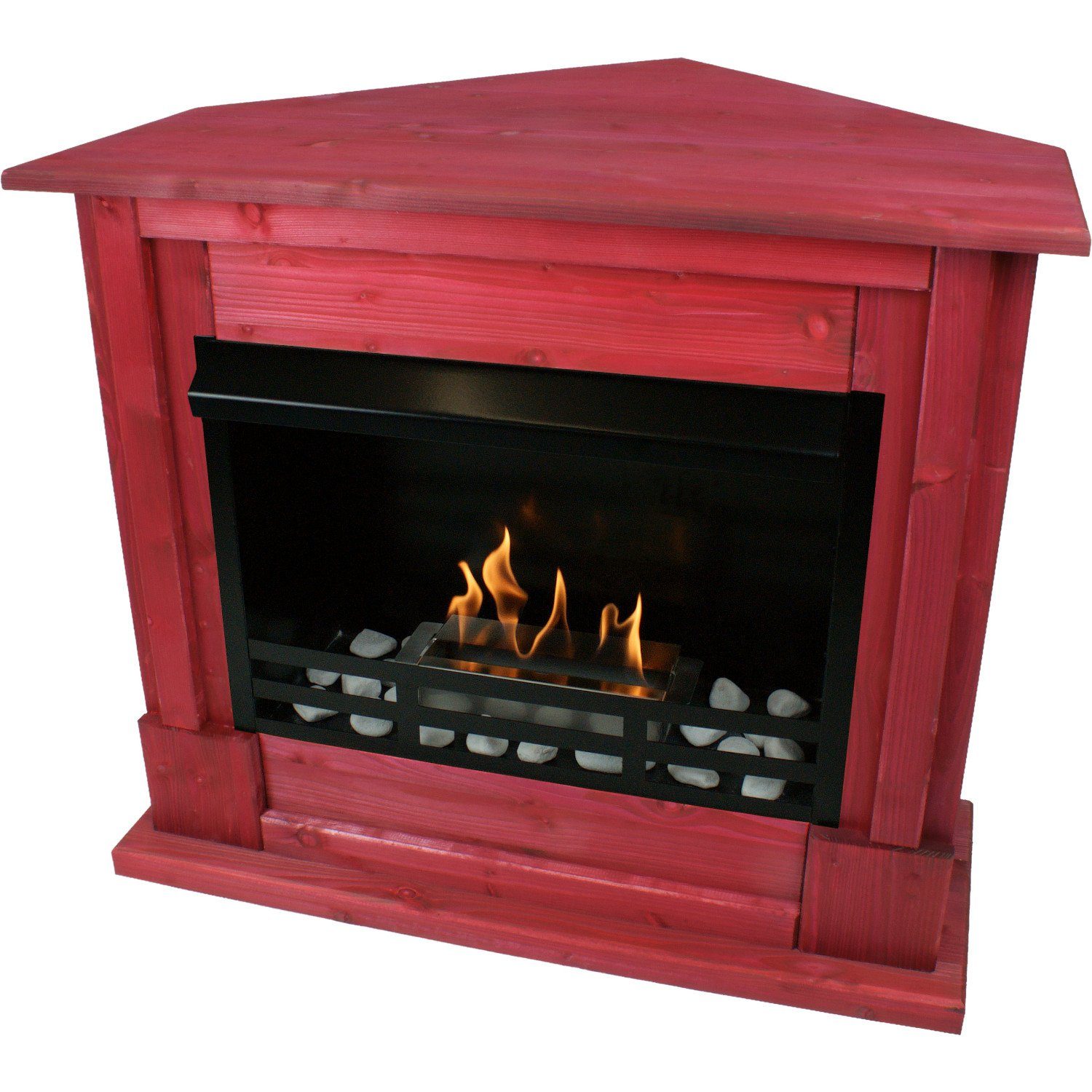 Kaminbau Mierzwa Echtfeuer-Dekokamin Apollo (Deluxe, Brenngel & Ethanol Ecken Kamin inkl. regulierbarer Brenner & Zubehör), Ethanolkamin, Farbwahl, Gelkamin, Eckkamin