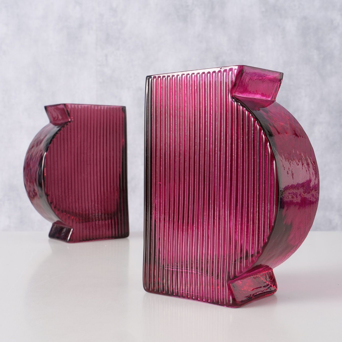 Glas Dekovase BOLTZE "Fabola" Vase aus lila H16cm, 2er Set in