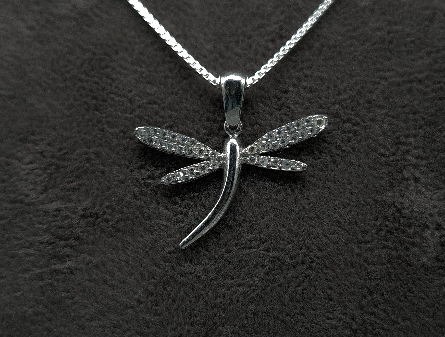 NAHLE Kette mit Anhänger Silberkette Libelle Kette mit Zirkonia Flügel (2-t günstig online kaufen