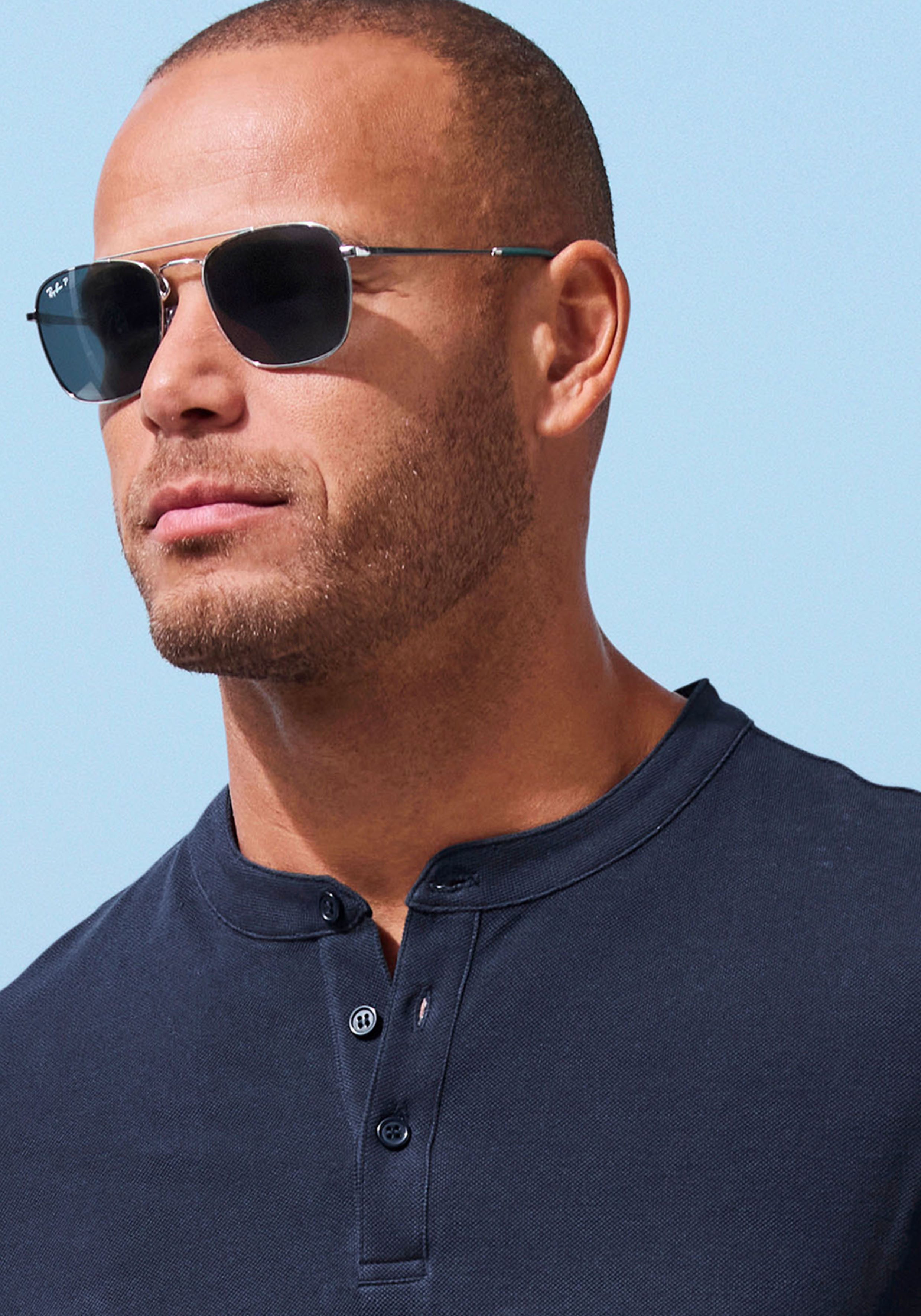 John Devin Henleyshirt mit Stehkragen, Regular-Fit, aus Baumwoll-Piqué