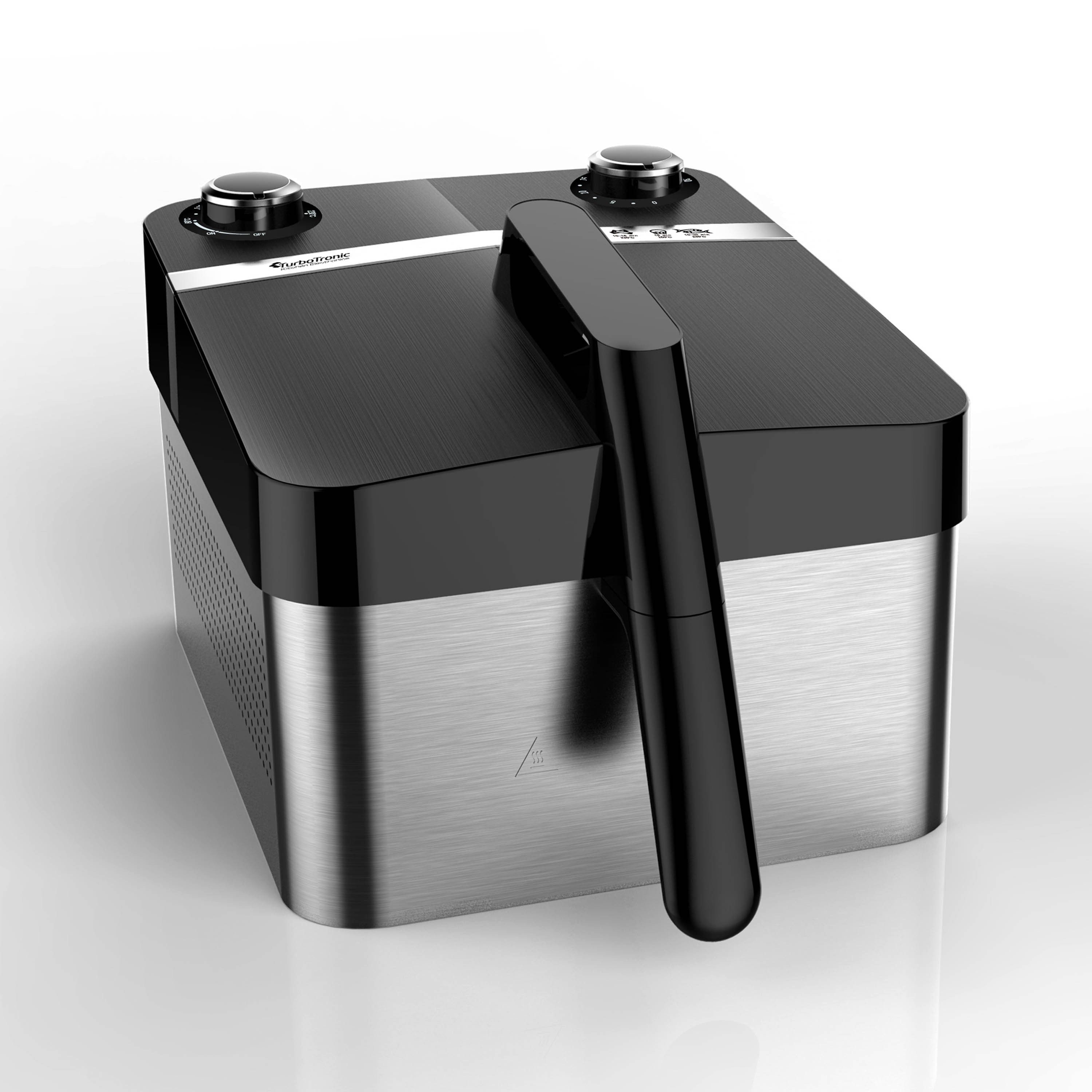 TurboTronic by Z-Line Heißluftfritteuse 3,2 l Airfryer 1200W fettfreies Frittieren 90–210 °C, abnehmbarer Korb, 1200 W, kein Wenden nötig, 30 Min Timer, kompakte Heißluftfritteuse