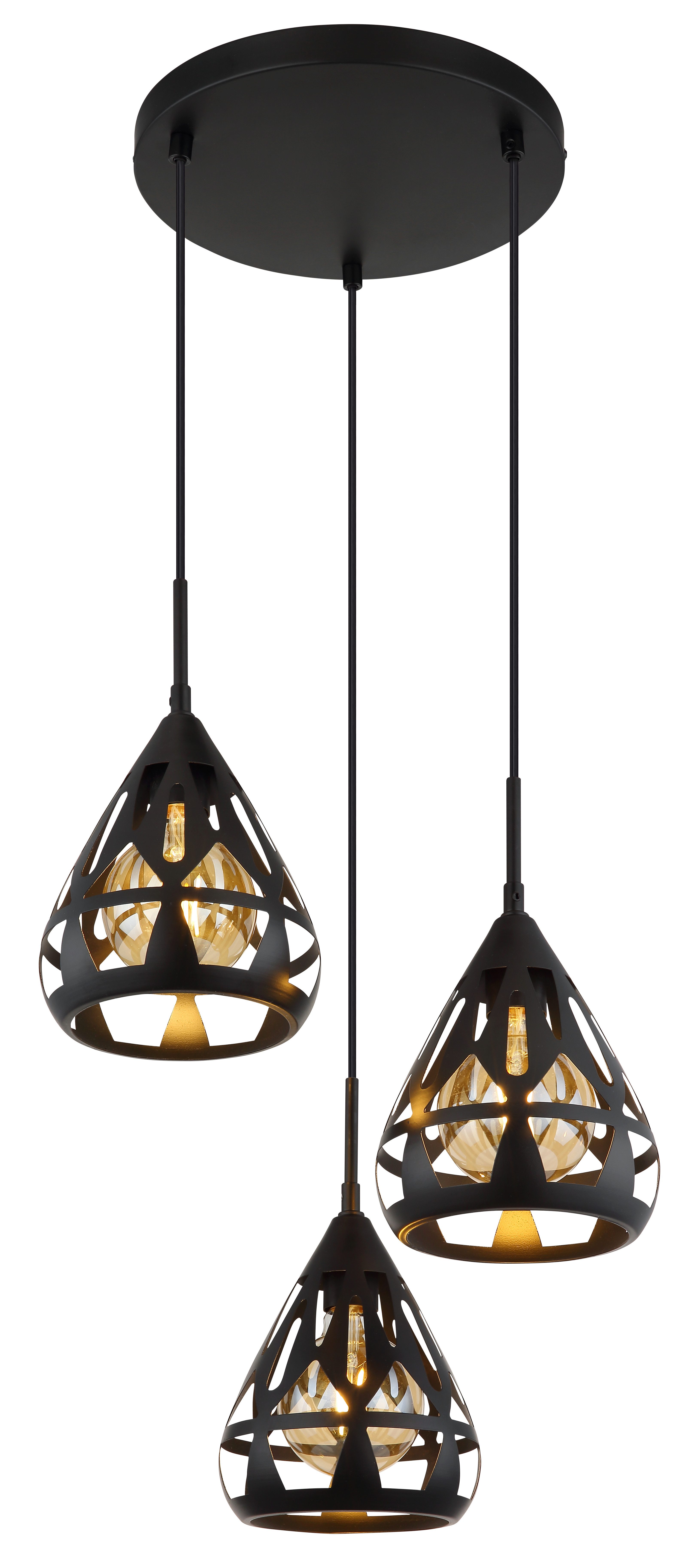 GLOBO LIGHTING Hängeleuchte HASSAN, ohne Leuchtmittel, Hängelampe/Pendelleuchte/Esszimmer/Wohnzimmer/Esstisch