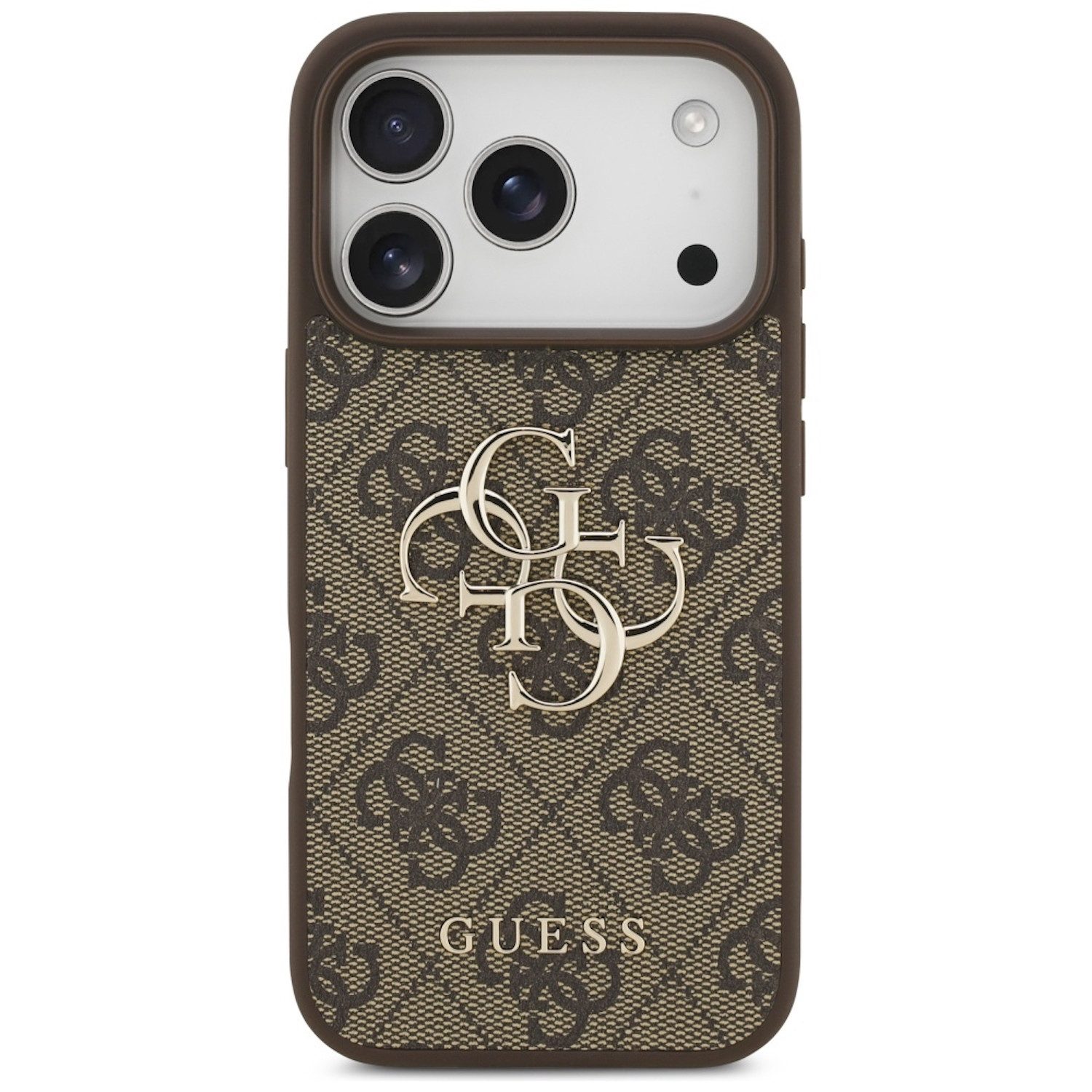 Guess Smartphone-Hülle Guess Apple iPhone 17 Pro 4G Big Logo Schutzhülle Case Cover Braun