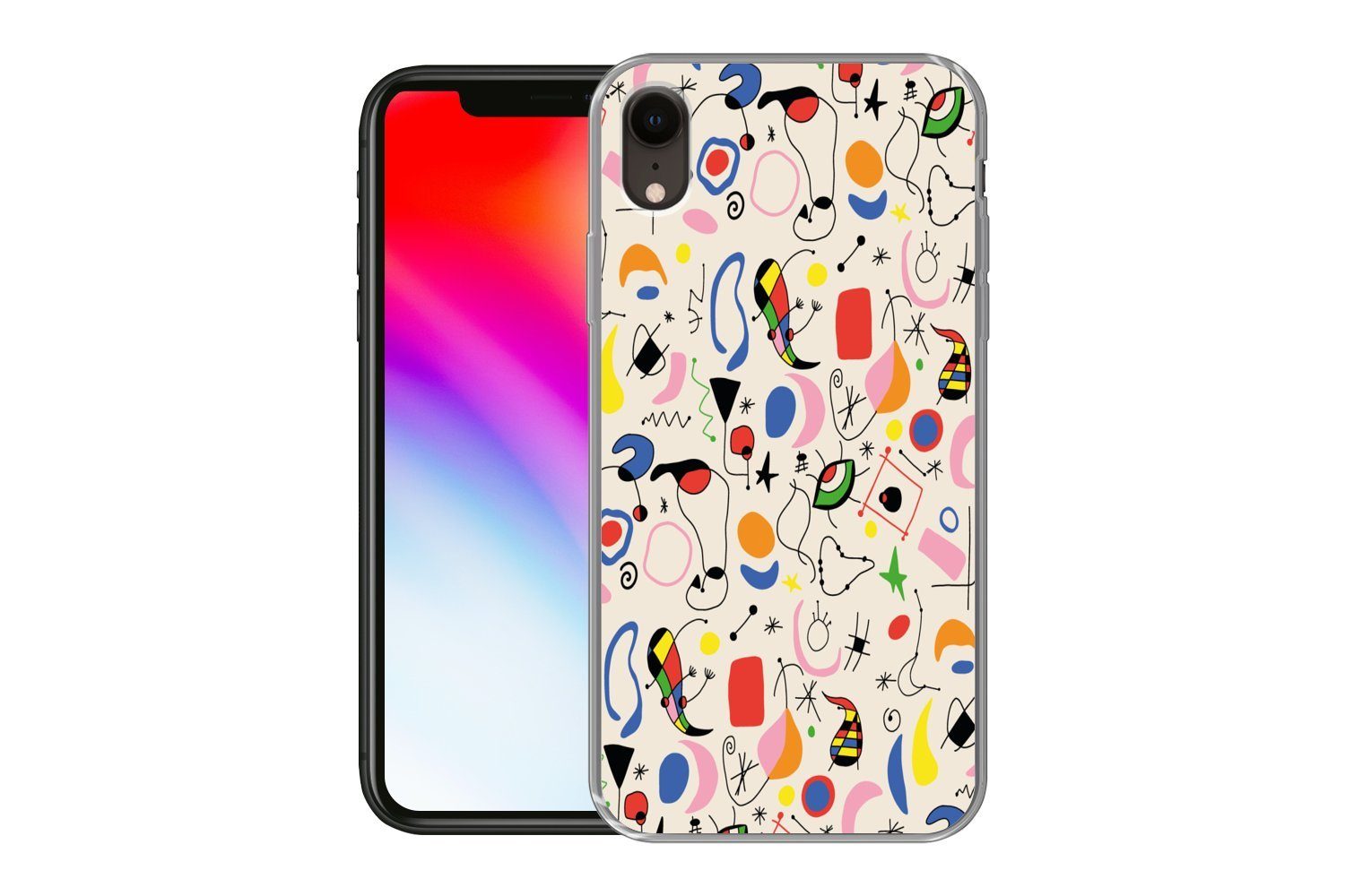 MuchoWow Handyhülle für Apple iPhone XR Muster - Abstrakt - Kunst, Smartphone-Bumper, Print, Handy Schutzhülle Dünn