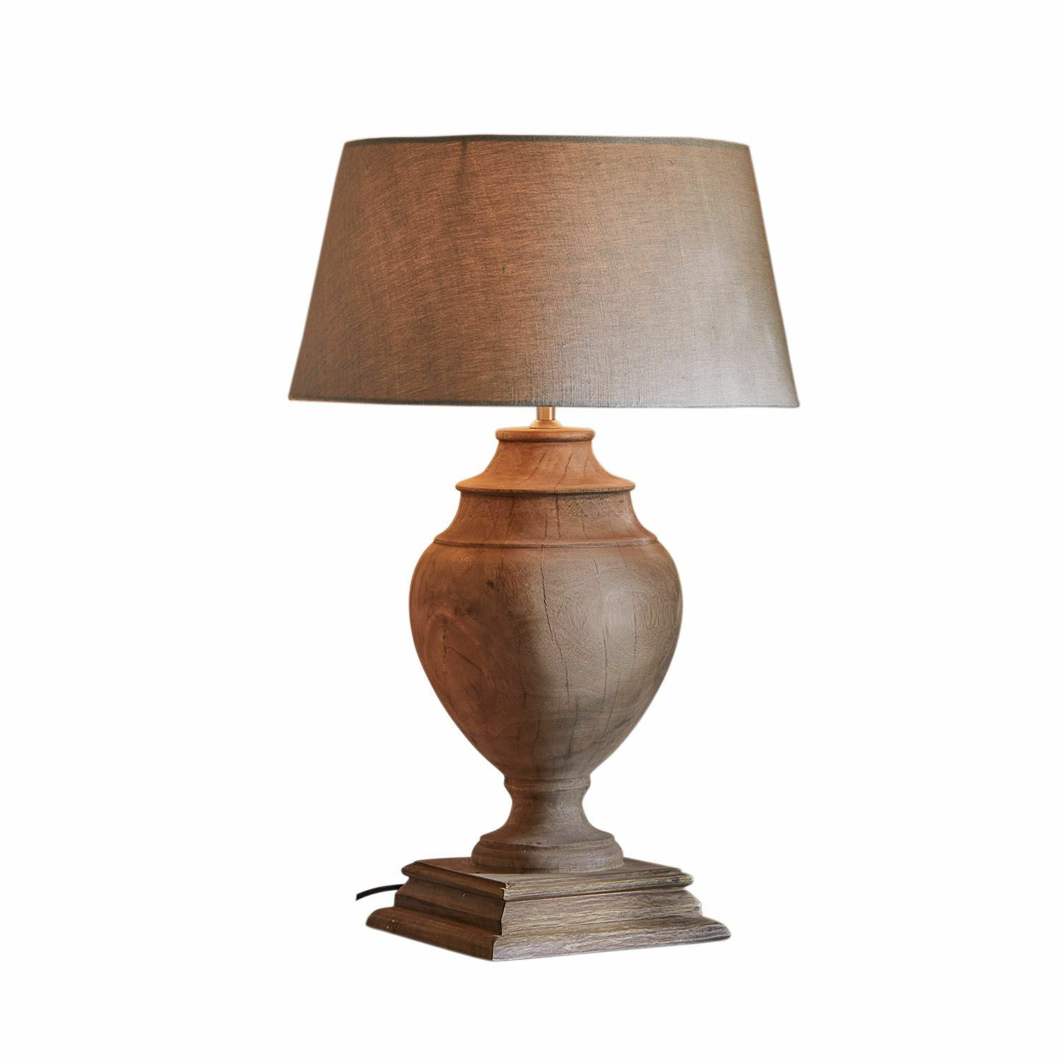 Mirabeau Tischleuchte Tischlampe Sauverny braun/leinen, stilvolles Interieur, Rustikaler Landhaus-Stil