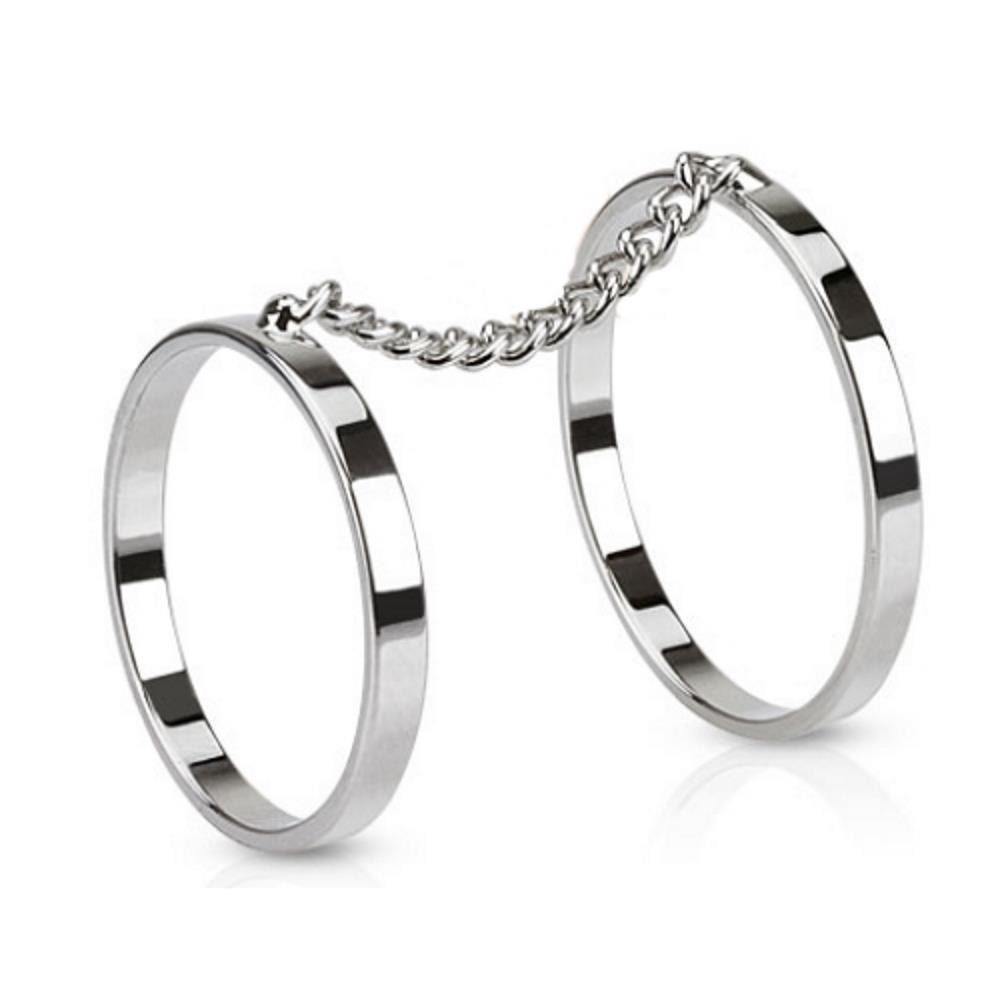 mit Silber Messing BUNGSA aus 2 Ringen Unisex, Zehenring Toering Kette Zehring Zehenring