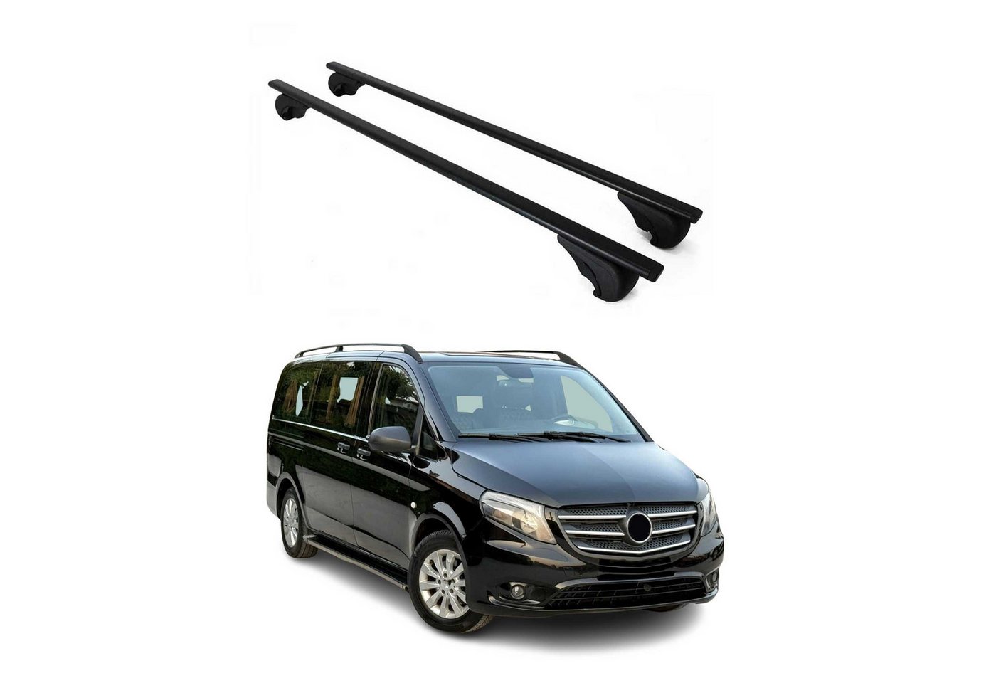 OMAC Dachträger Gepäckträger für Mercedes Vito W447 2014-2025 Metall Schwarz 2x (2-St), Wasserbeständig,Abnehmbar,Multifunktional,Leichtgewichtig