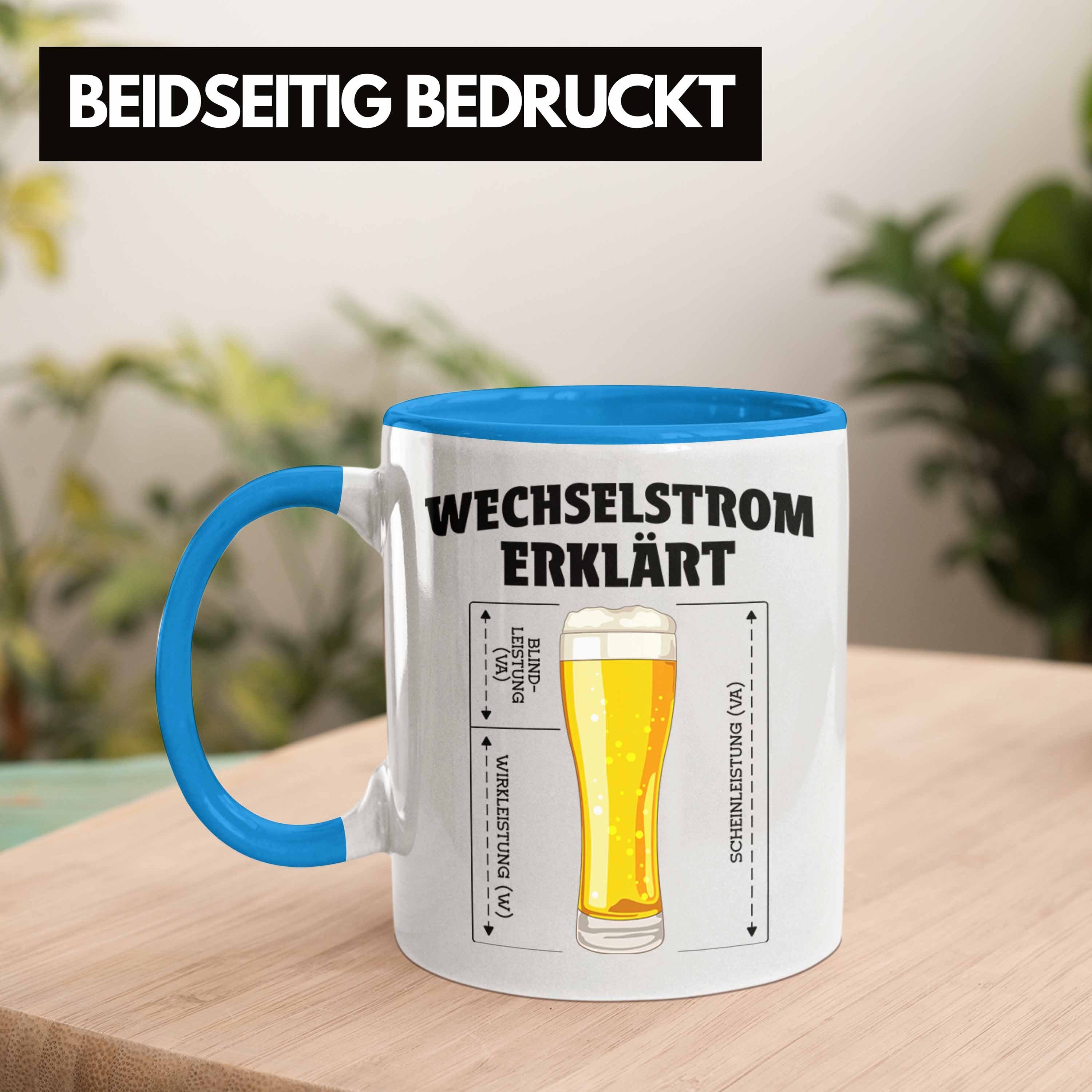 Trendation Tasse Trendation Gadget Tasse - Tassen Spruch Lustig Geschenke Geschenk Blau Kaffeebecher Männer Elektriker