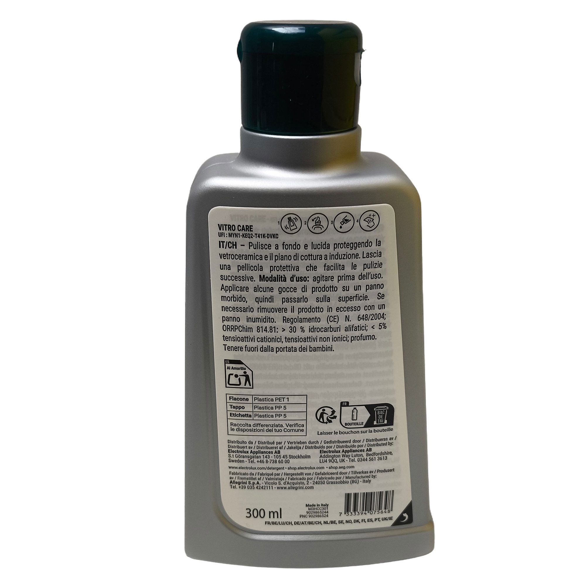 Electrolux Kochfeldreiniger VITRO CARE M3HCC200 Electrolux 902979958/3 Glaskeramikreiniger (300 ml für Glaskeramik Herd)