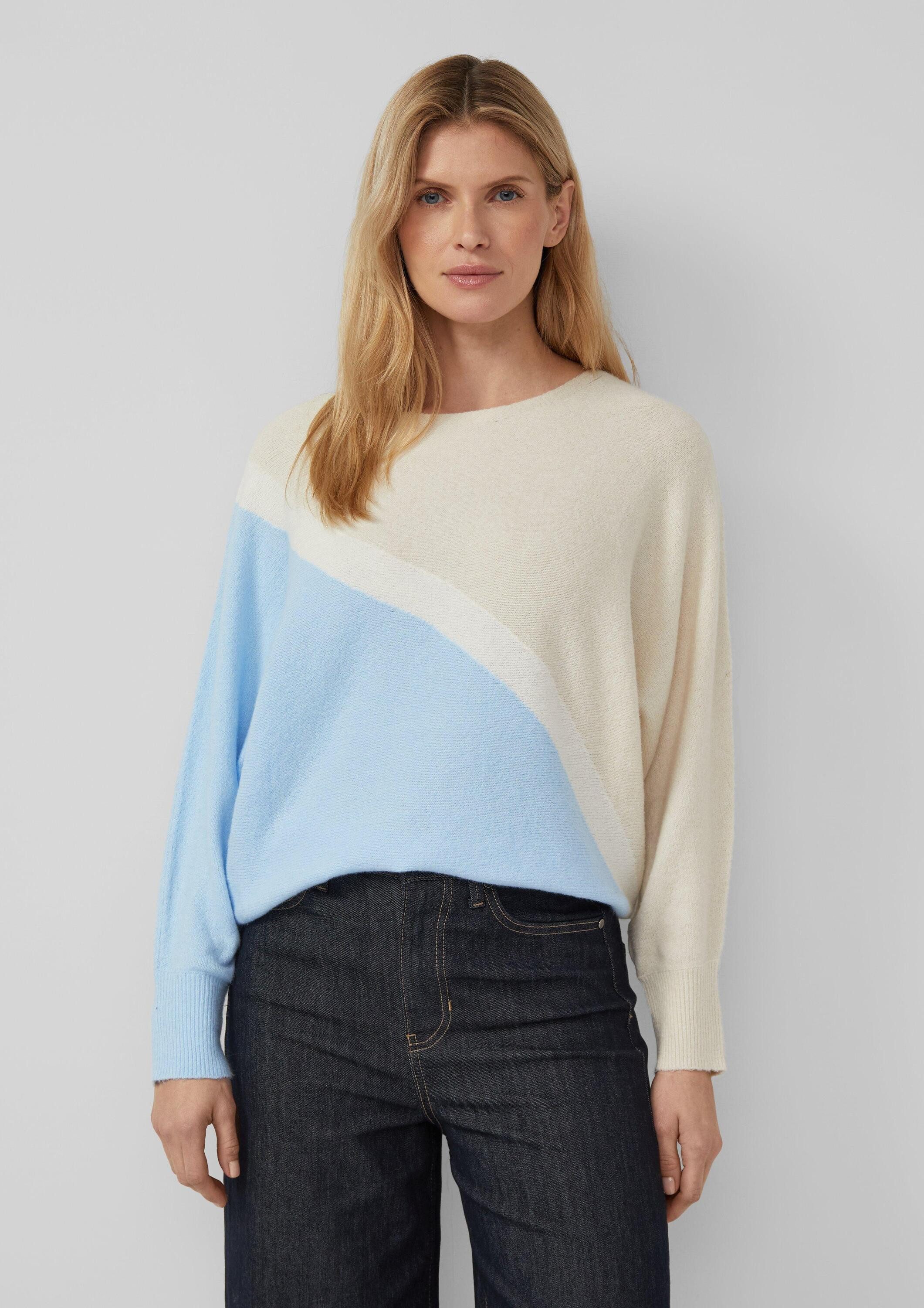 s.Oliver Longpullover Strickpullover Feinstrickpullover mit Fledermausärmel günstig online kaufen