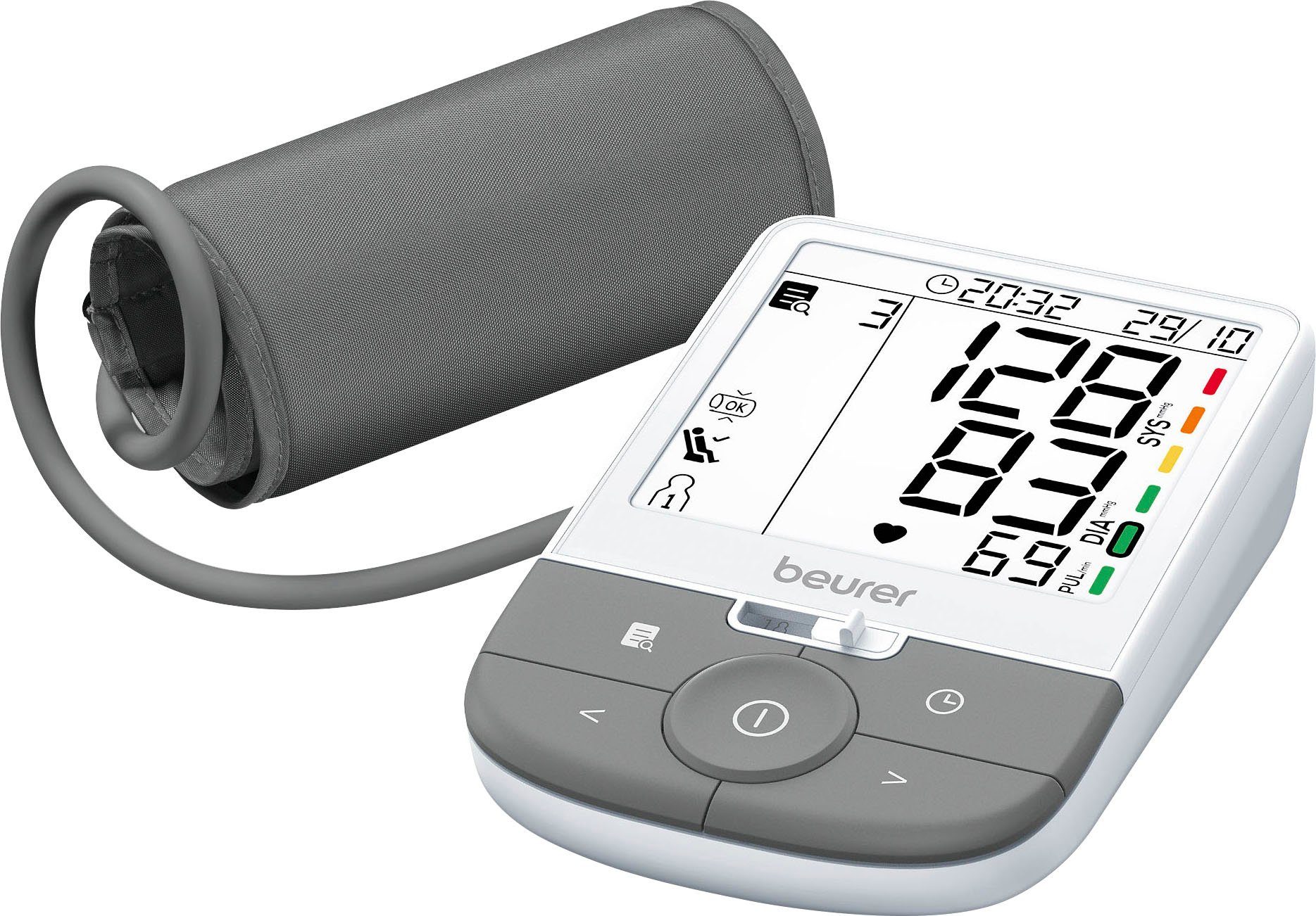 BEURER Oberarm-Blutdruckmessgerät BM 53, Premium-Blutdruckmanschette passt  für Oberarmumfänge von 22 - 42 cm