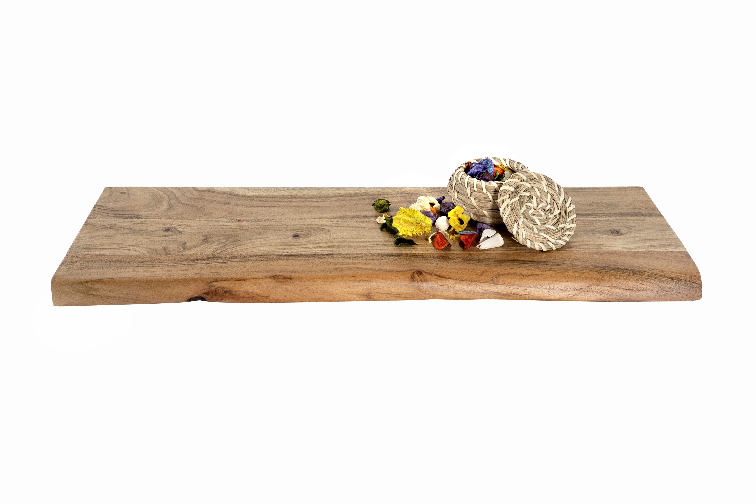 SAM® Wandregal Amara, massives Akazienholz, Baumkante, günstig online kaufen