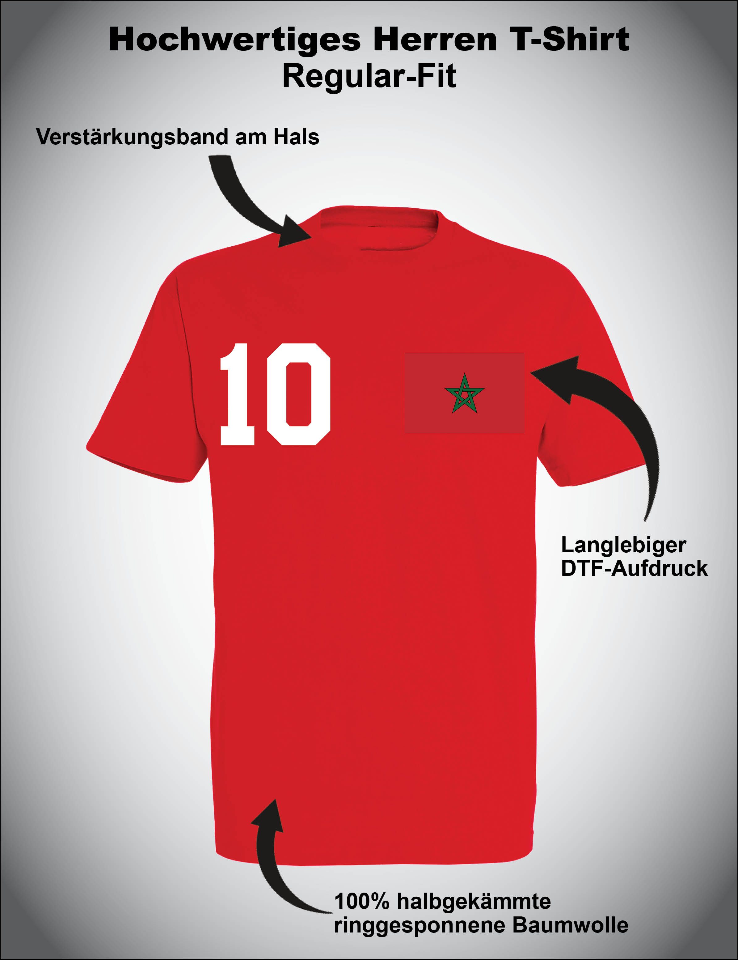 Youth Designz T-Shirt Marokko Herren T-Shirt Trikot mit Trendigem Aufdruck für Männer