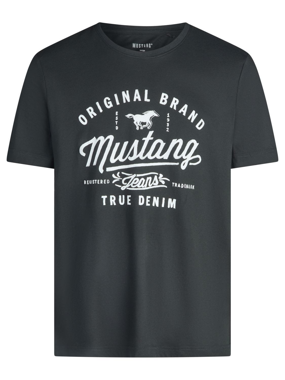 MUSTANG T-Shirt Herren Printshirt Regular Fit (1-tlg) Kurzarm Tee Shirt mit Rundhalsausschnitt aus 100% Baumwolle