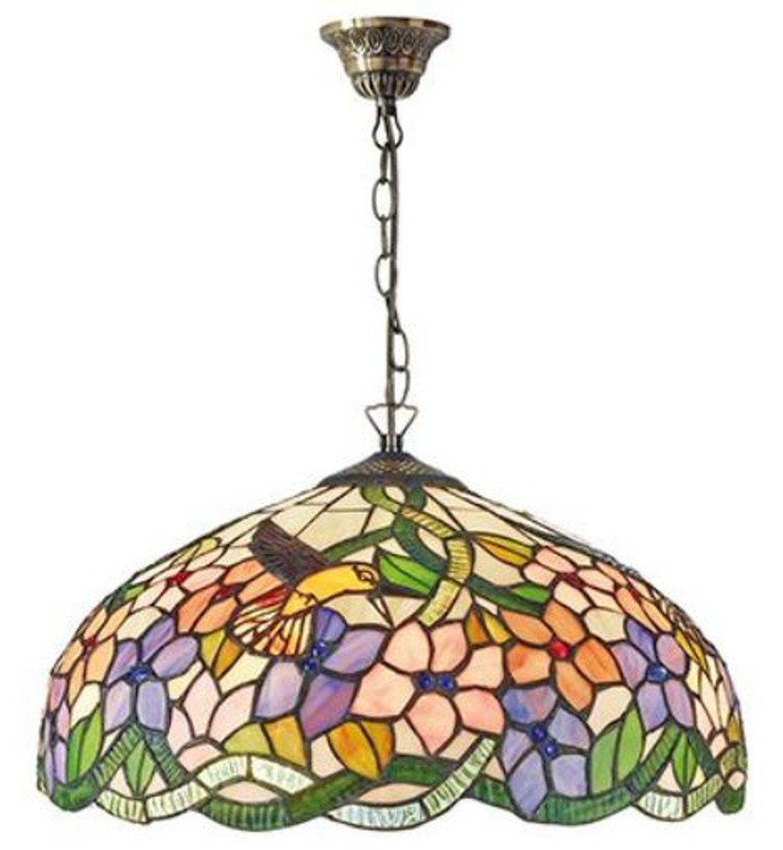 Casa Padrino Hängeleuchte Tiffany Hängeleuchte Mehrfarbig Ø 40 x H. 82 cm - Luxus Qualität