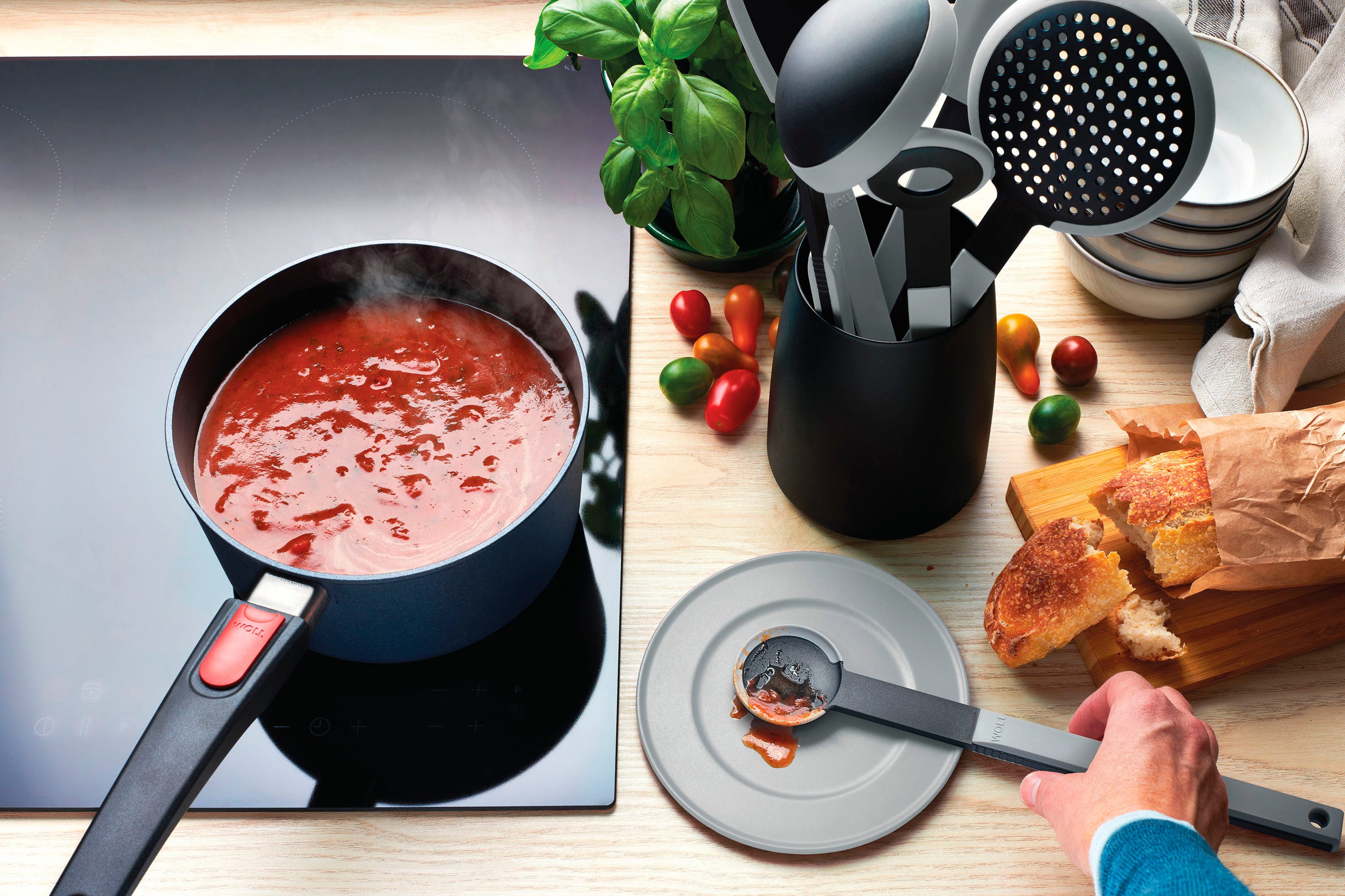 WOLL Besteckhalter Cook it, (Set, 2-tlg., 1x Utensilienbehälter, 1x Löffelablage), passend für 8 Küchenhelfer