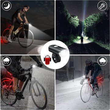 zggzerg Fahrradbeleuchtung LED Fahrradlicht Set, Fahrradbeleuchtung USB Aufladbar und Wasserdicht