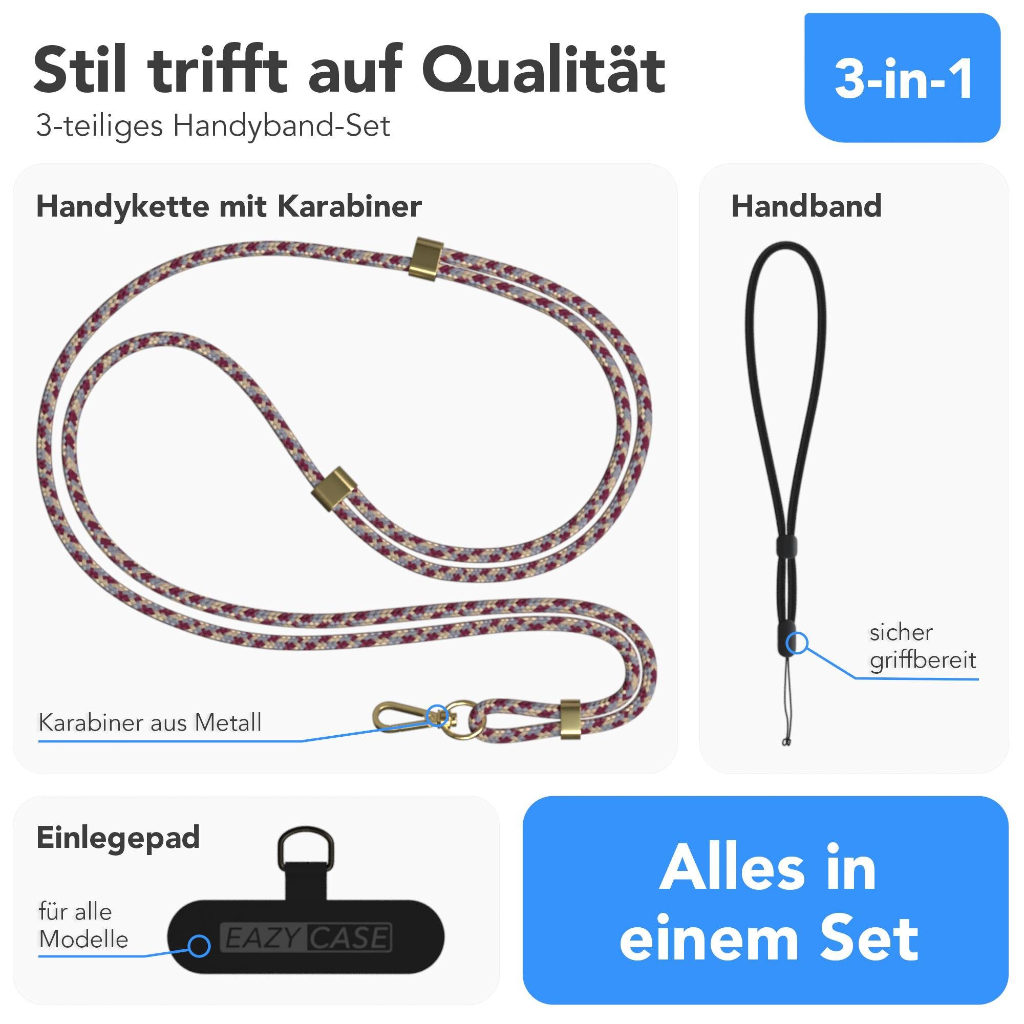 EAZY CASE Handykette Universal Handykette für alle Modelle zum Umhängen, Umhängetasche Universell passend Band für Schutzhülle Rot Camouflage – Bild 5 von 5