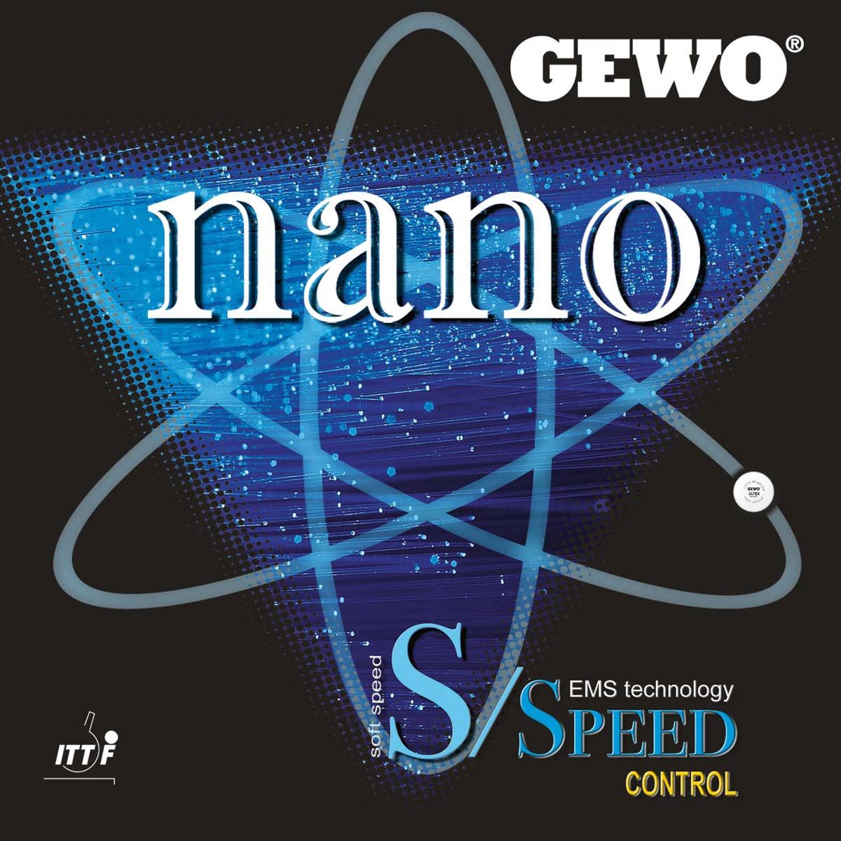 Gewo Tischtennisschläger GEWO Belag Nano S/Speed Control schwarz 1,2 mm