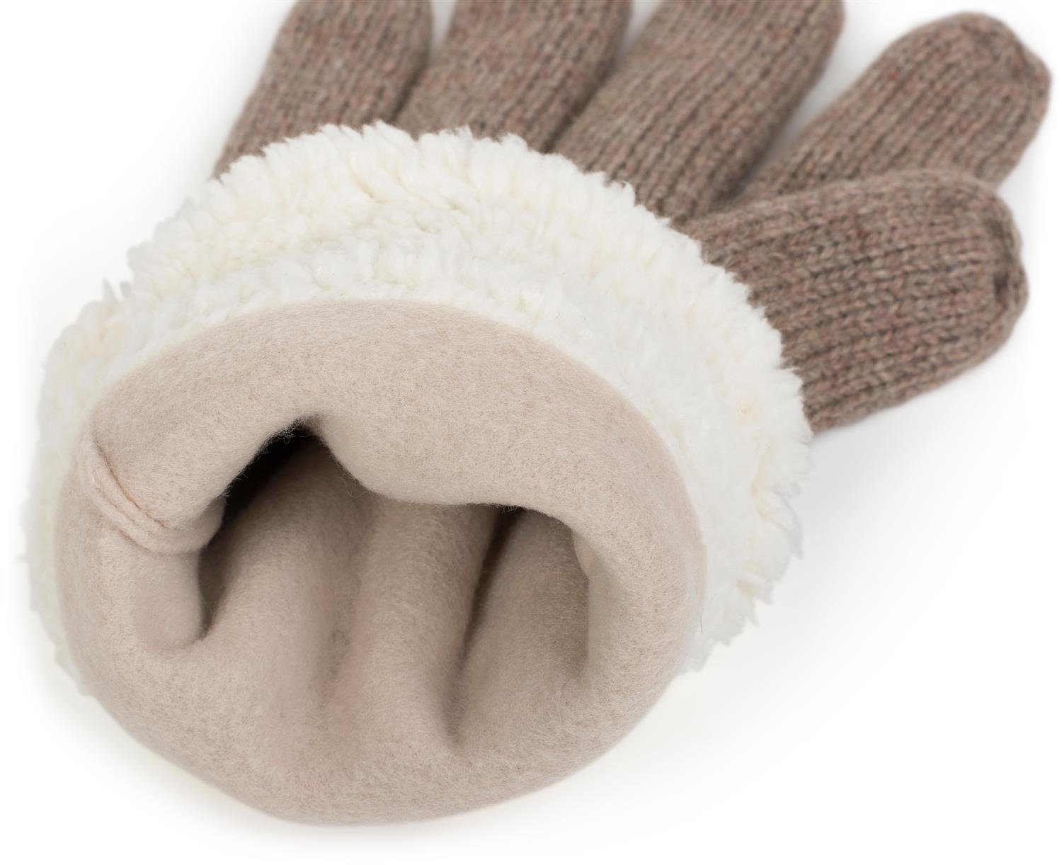styleBREAKER Strickhandschuhe Strickhandschuhe mit Strass und Fleece (1-St) günstig online kaufen