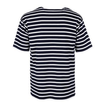 modAS Rundhalsshirt Herren T-Shirt Streifen - Bretonisches Streifenshirt Maritim Baumwolle