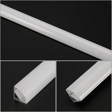 LETGOSPT LED-Stripe-Profil 5 Stücke 1 m LED Profil Aluprofil Alu Schiene Leiste Profile, Aluminium LED-Stripe-Profil für LED-Streifen Eloxiert